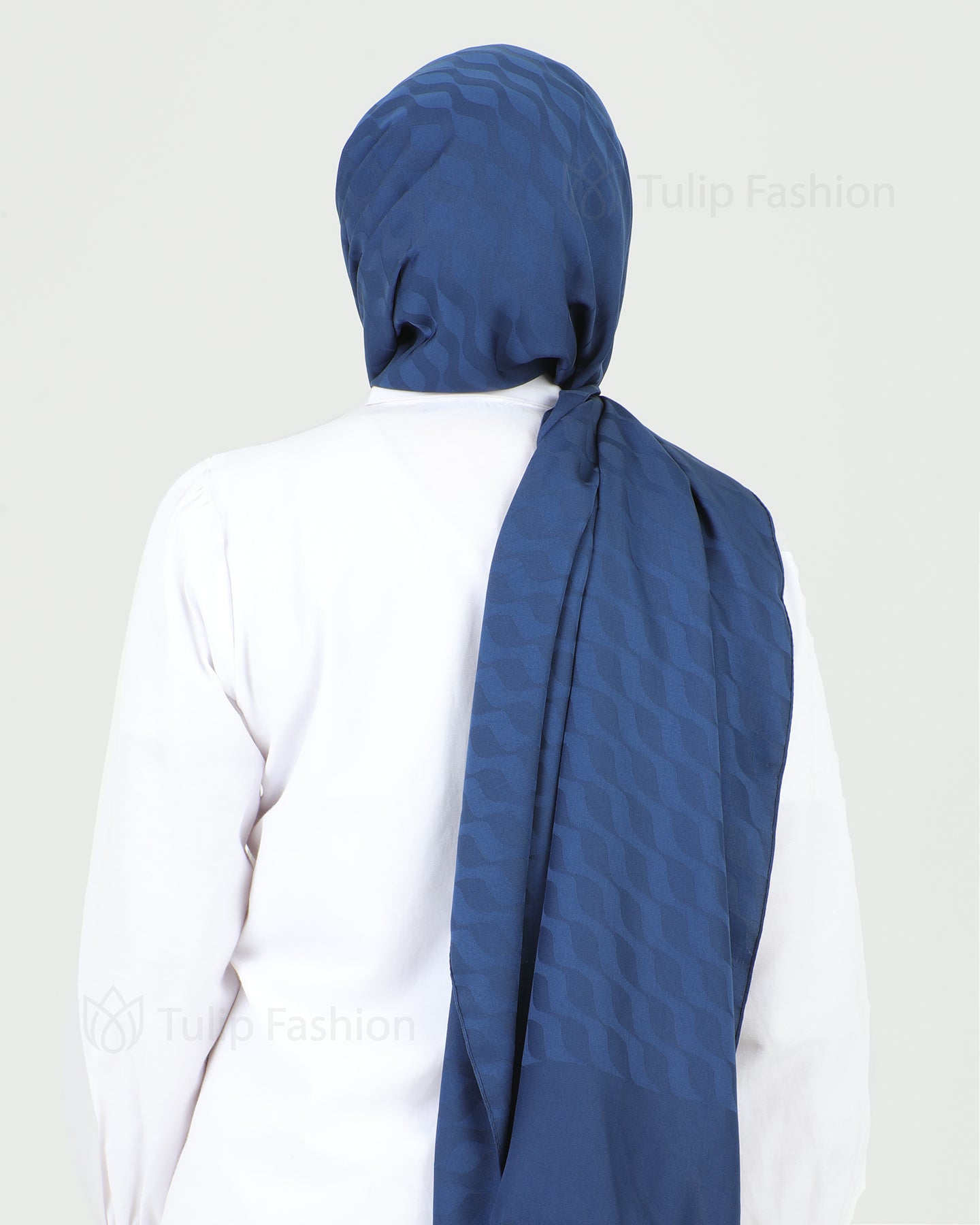 Hijab - Satin Waves - Midnight blue