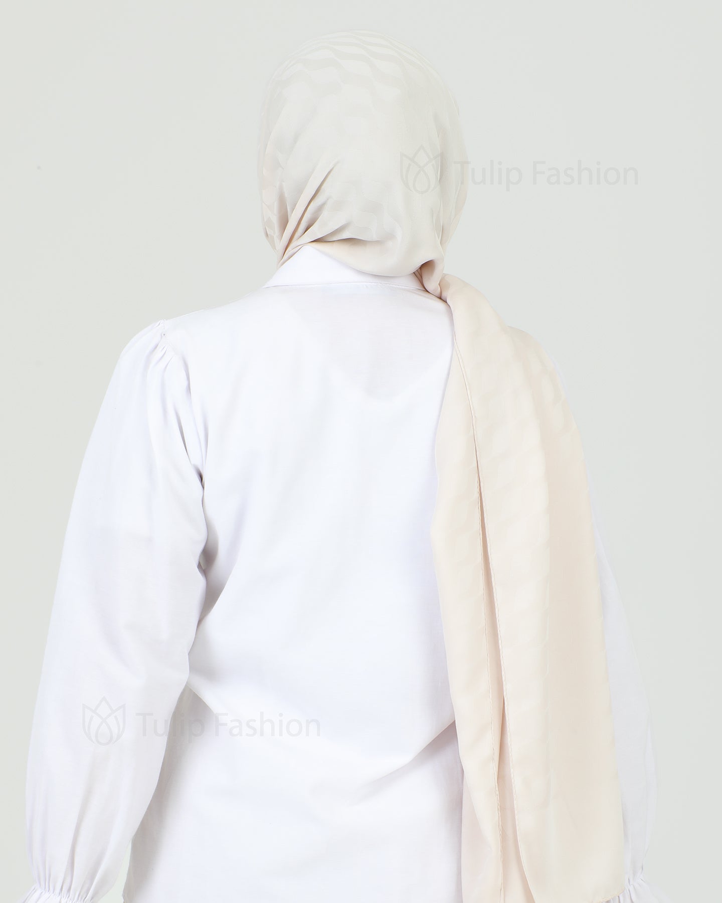 Hijab - Satin Waves - Light Beige