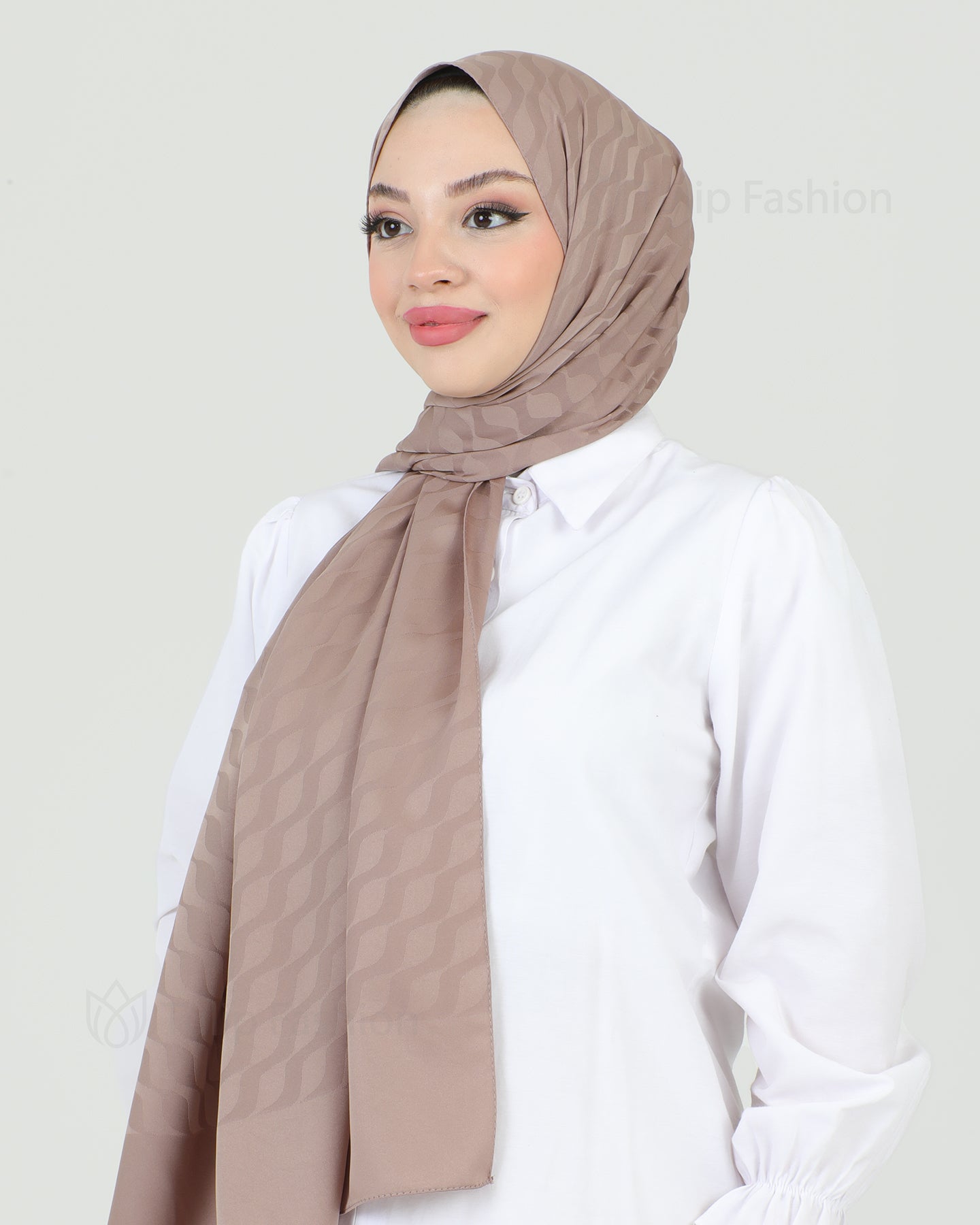 Hijab - Satin Waves - Brown