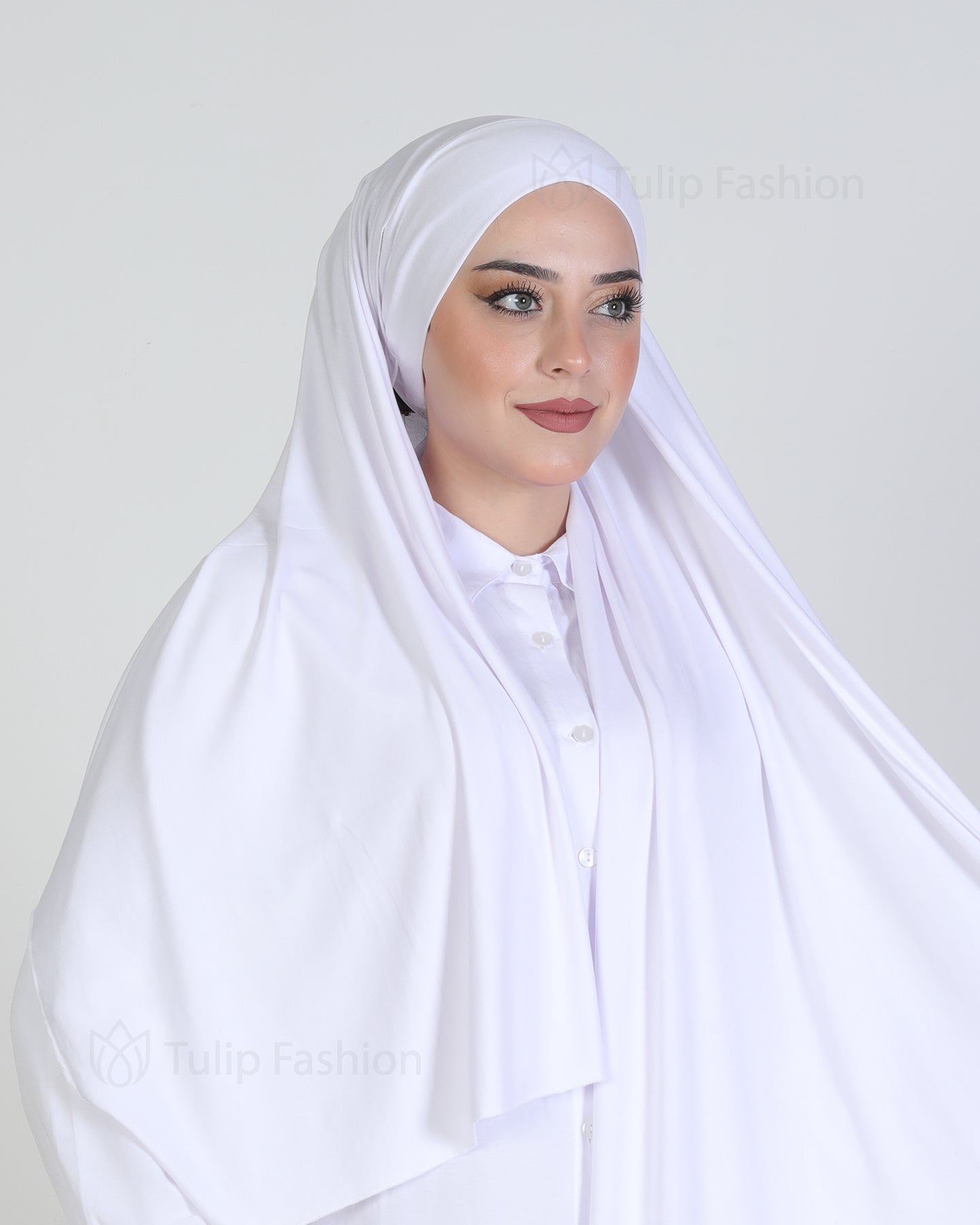Hijab - Jersey with band - White