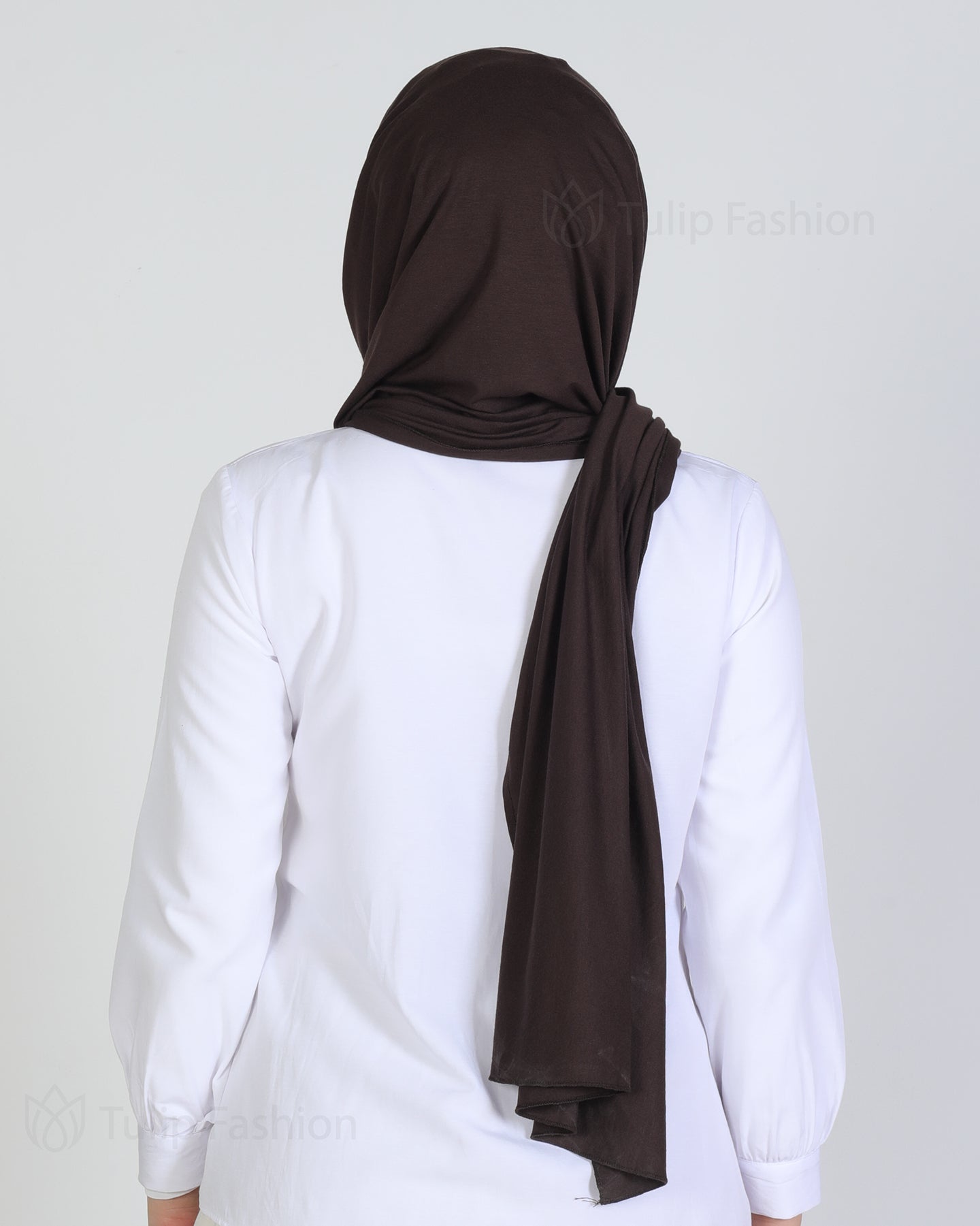 Hijab - Jersey with band - Dark Brown