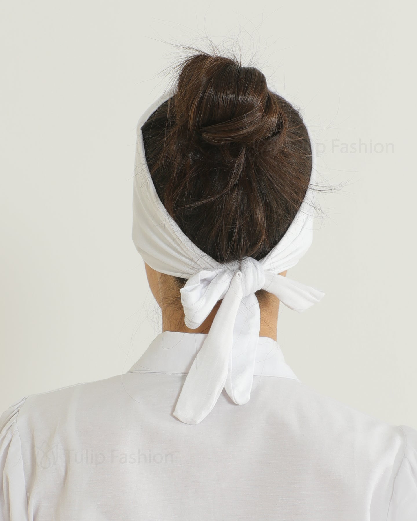 Underscarf - Jersey tie-back hairband - White