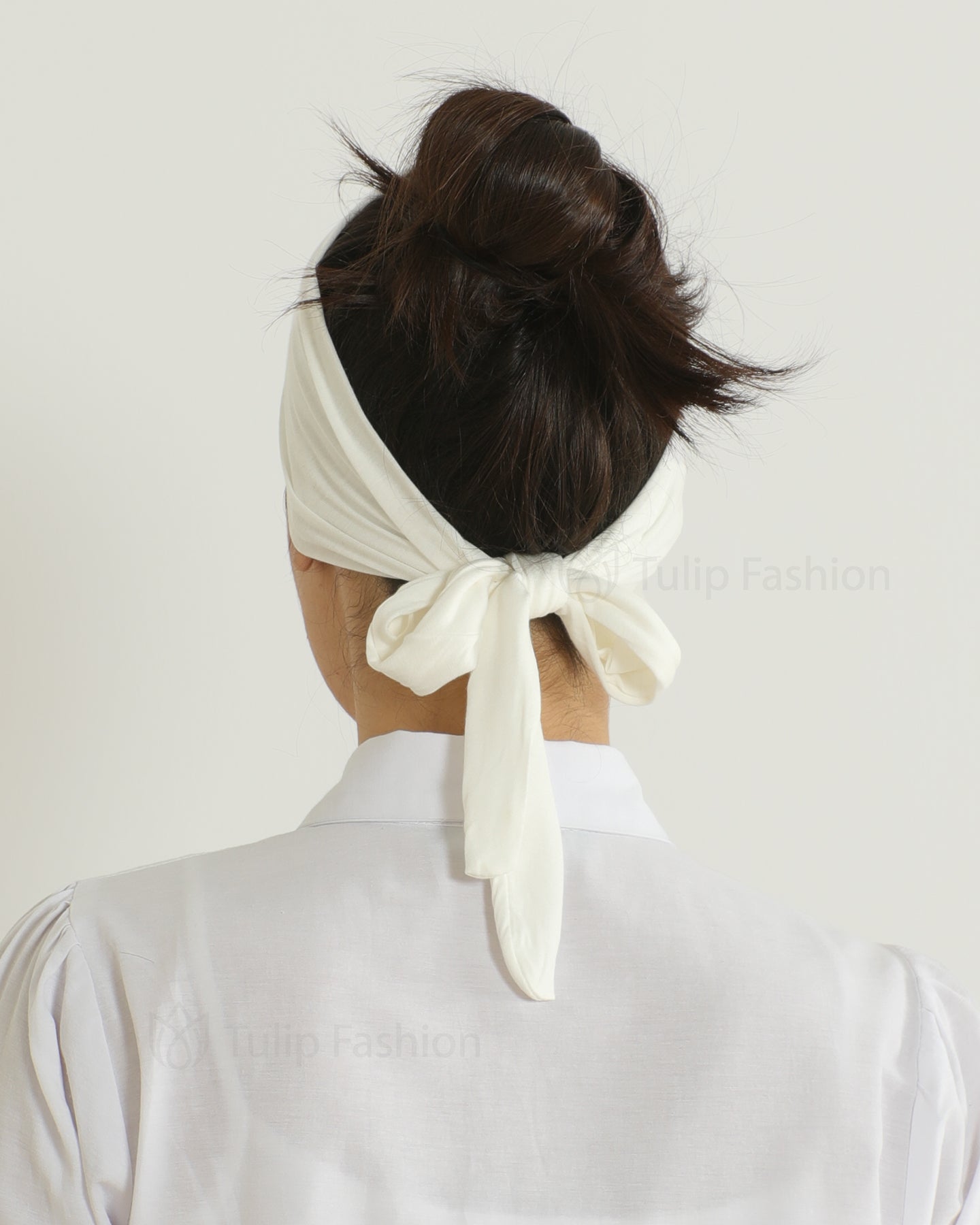 Underscarf - Jersey tie-back hairband - Off-White