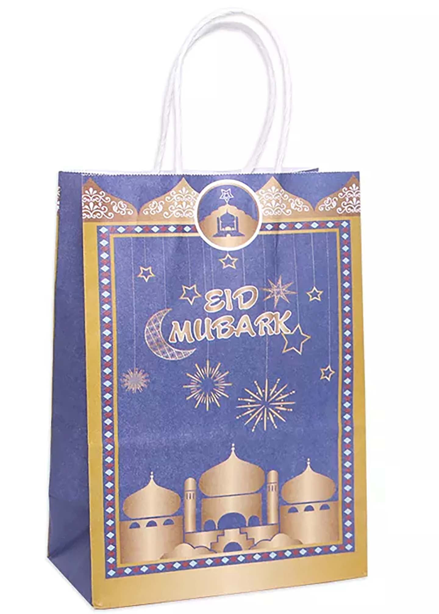 Gift bag - Eid Mubarak - Gold - 12 pack