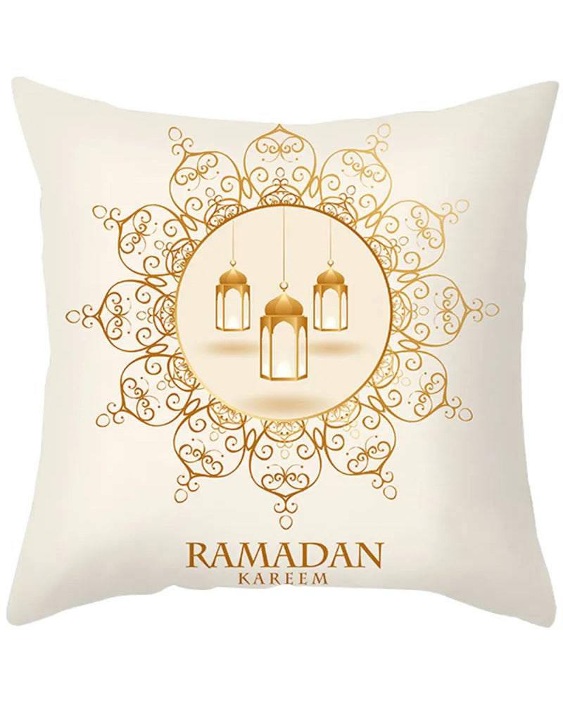 Ramadan Decoration - Pillow case - Gold Lanterns