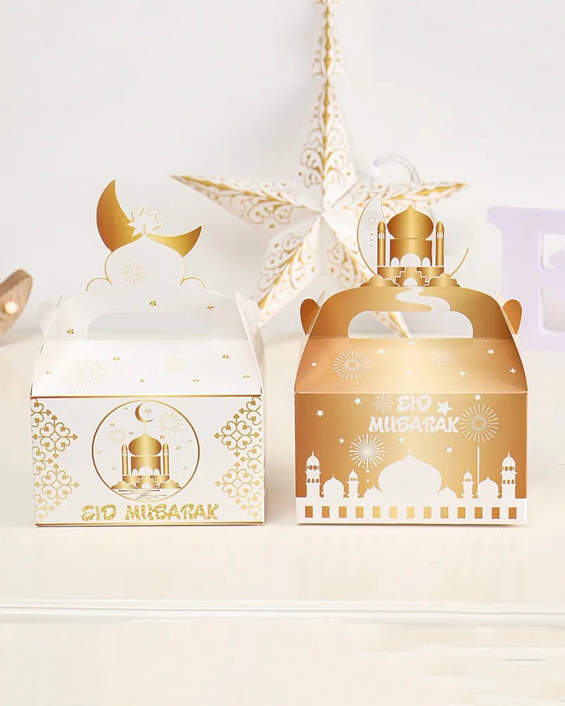 Gift box - Eid Mubarak - White and Gold - 12 pack