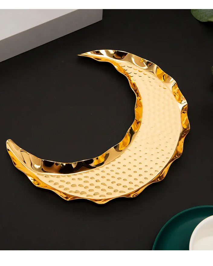 Ramadan Decoration - Tray - Gold Hilal