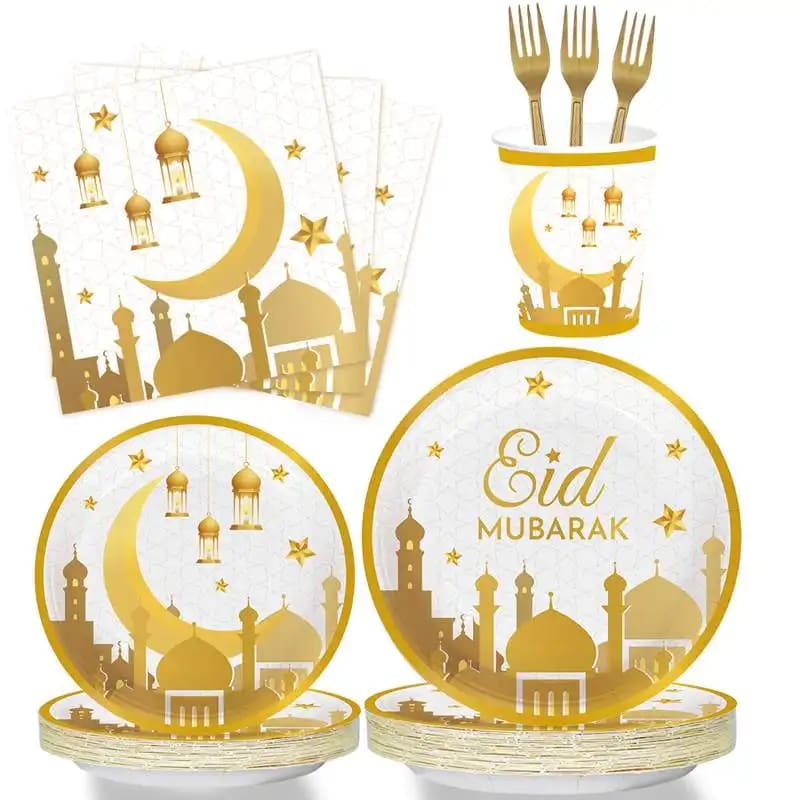 Ramadan Decoration - Engångsservis set - 48 pcs - White