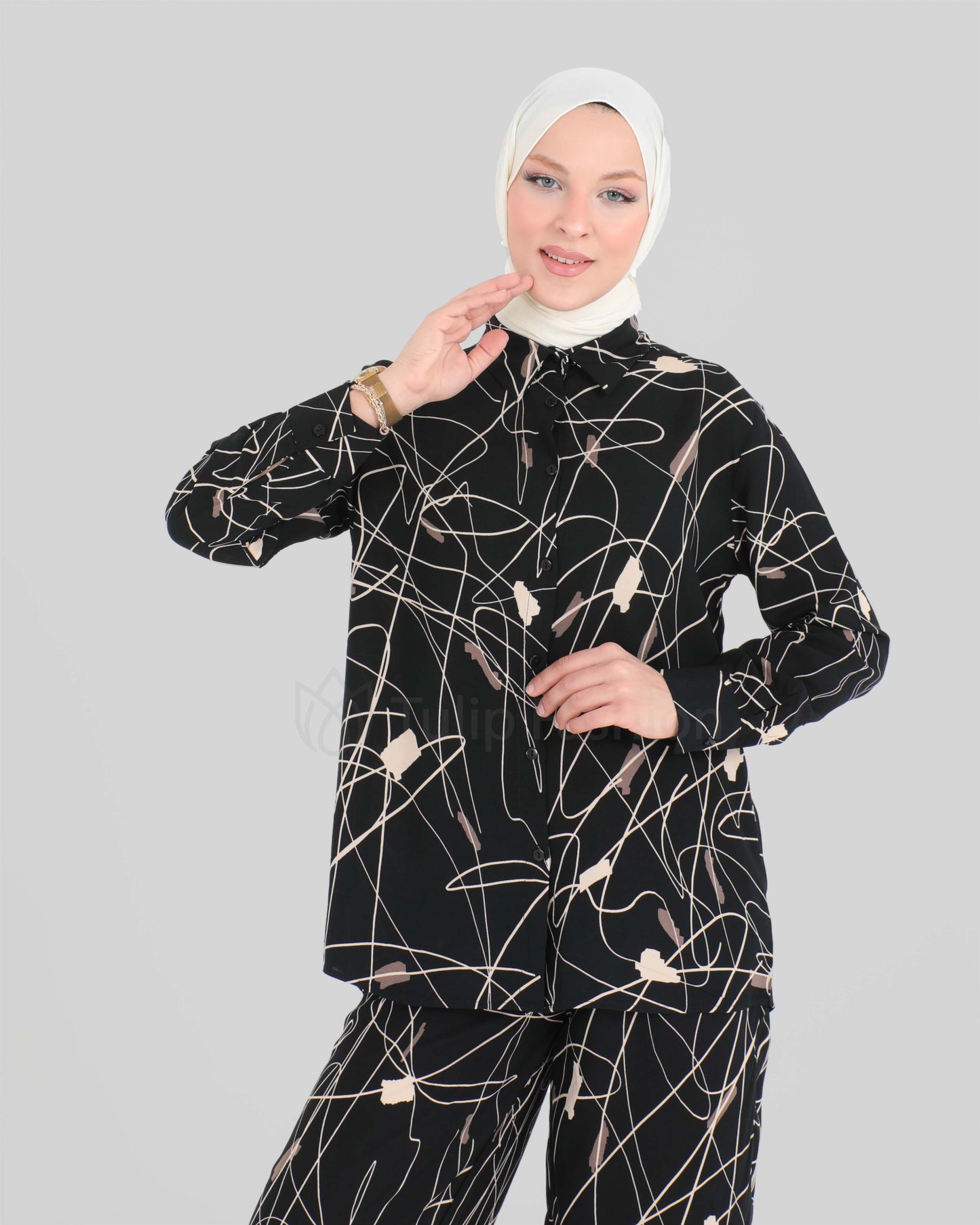 Shirt set with pants - Black