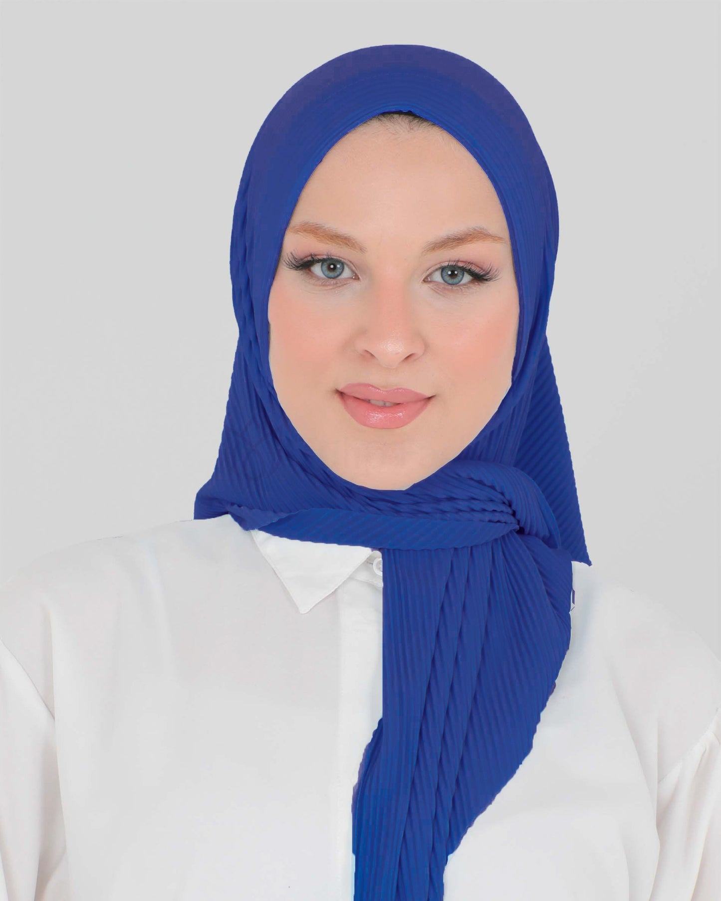 Hijab - Square Lycra Striped - Blue