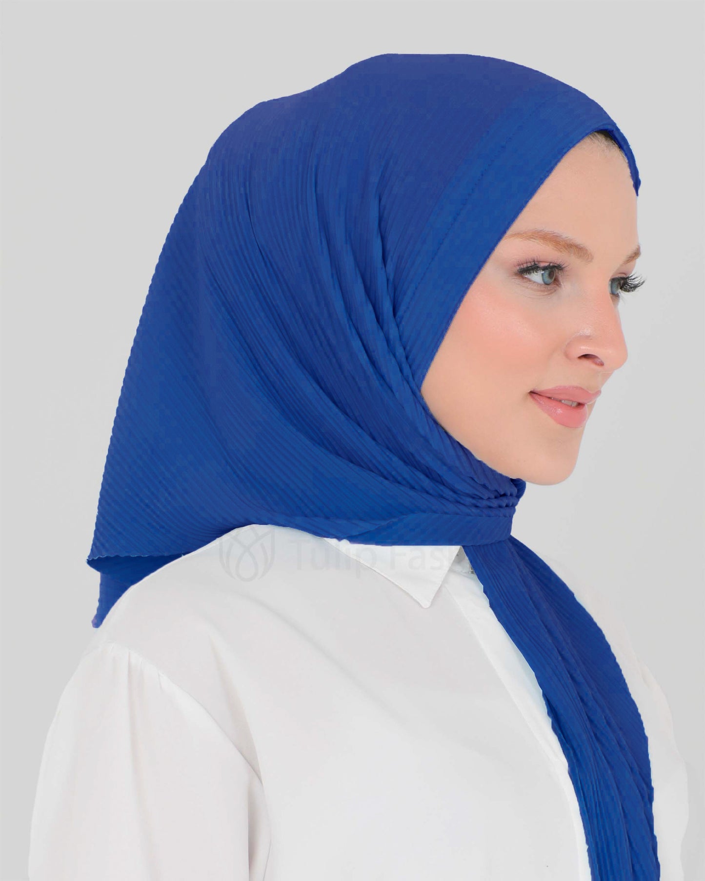 Hijab - Square Lycra Striped - Blue
