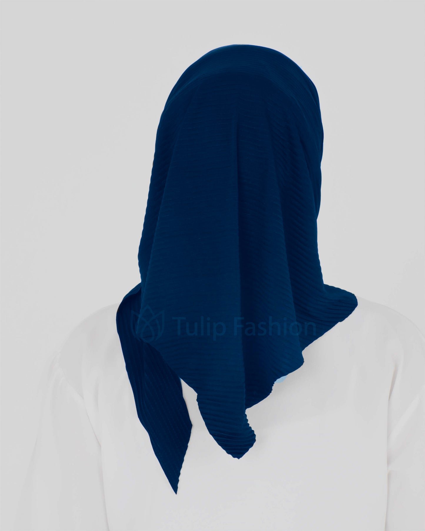 Hijab - Square Lycra Striped - Dark Blue