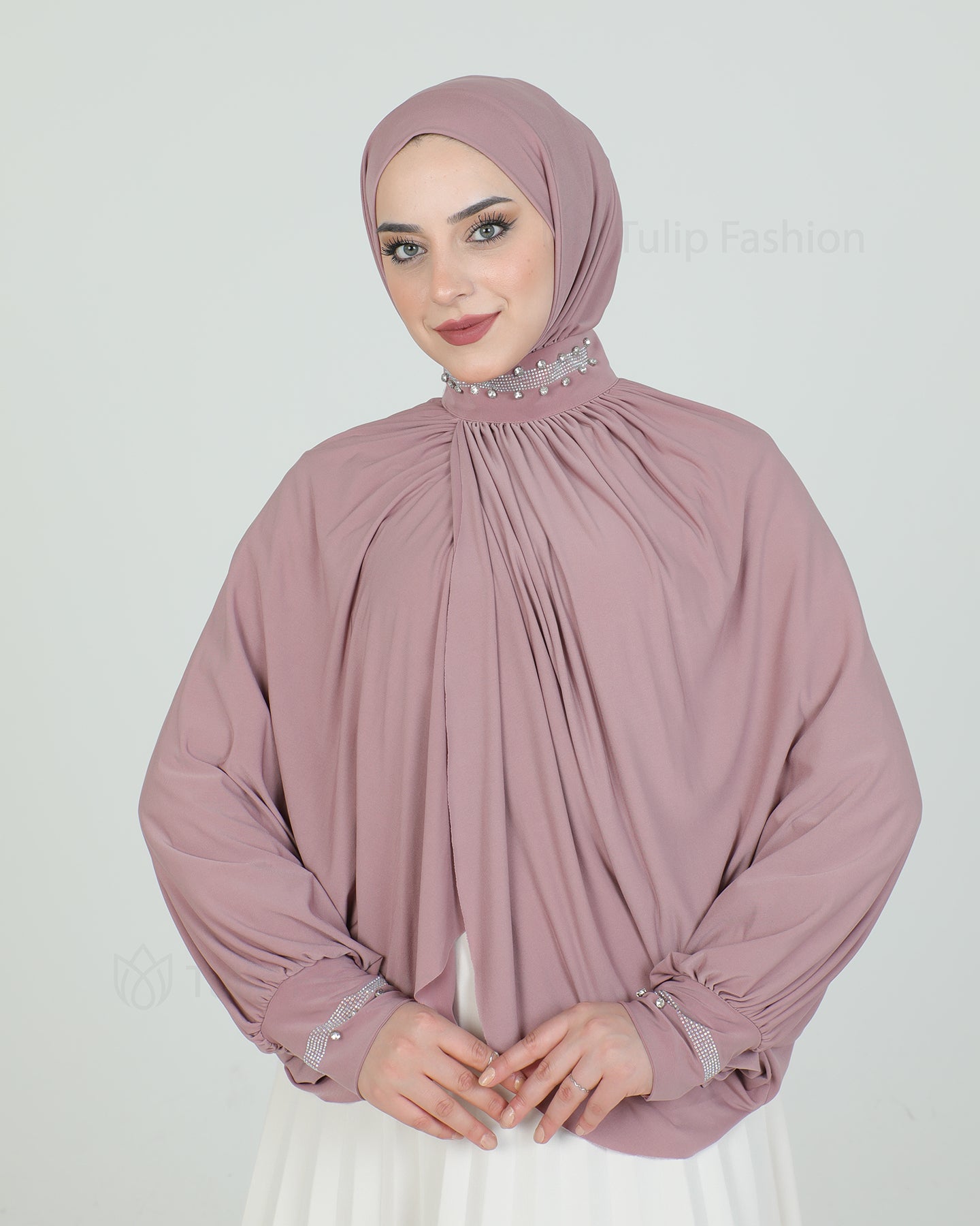 Hijab - Instant Lycra with arms - Light Pink