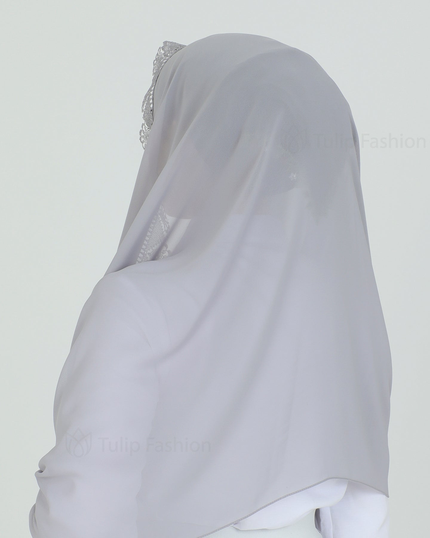 Hijab - chiffon Dantelle - Gray