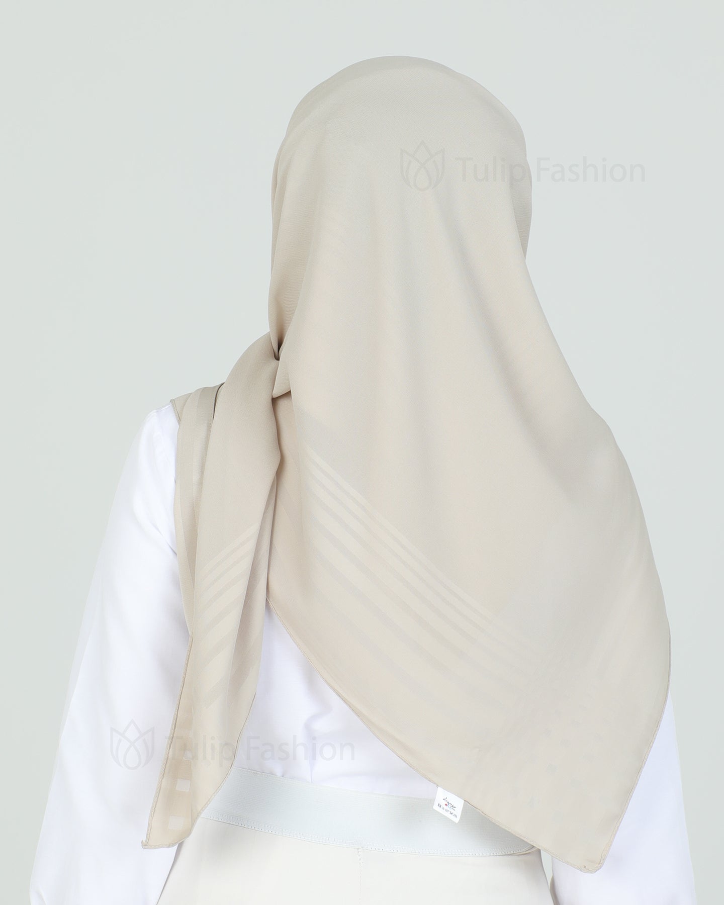 Hijab - chiffon stripes 120 cm - Light Beige