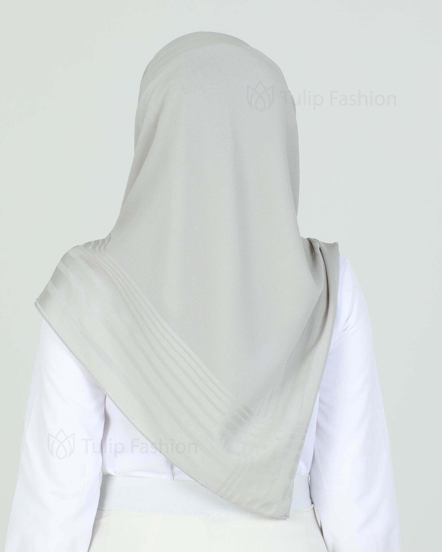 Hijab - chiffon stripes 120 cm - Gray