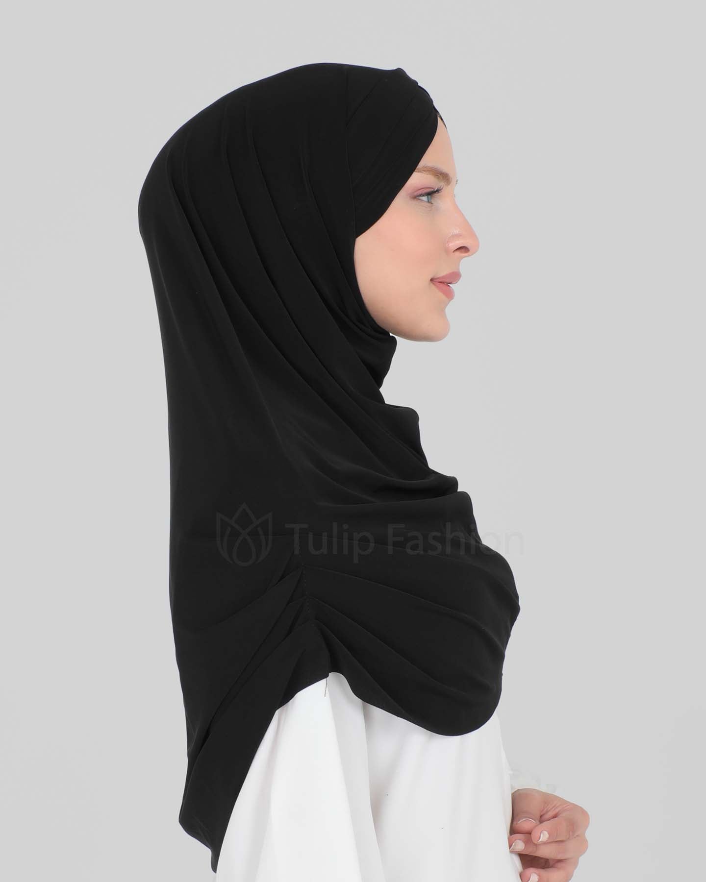Hijab - Al Amira cross with cap - Black
