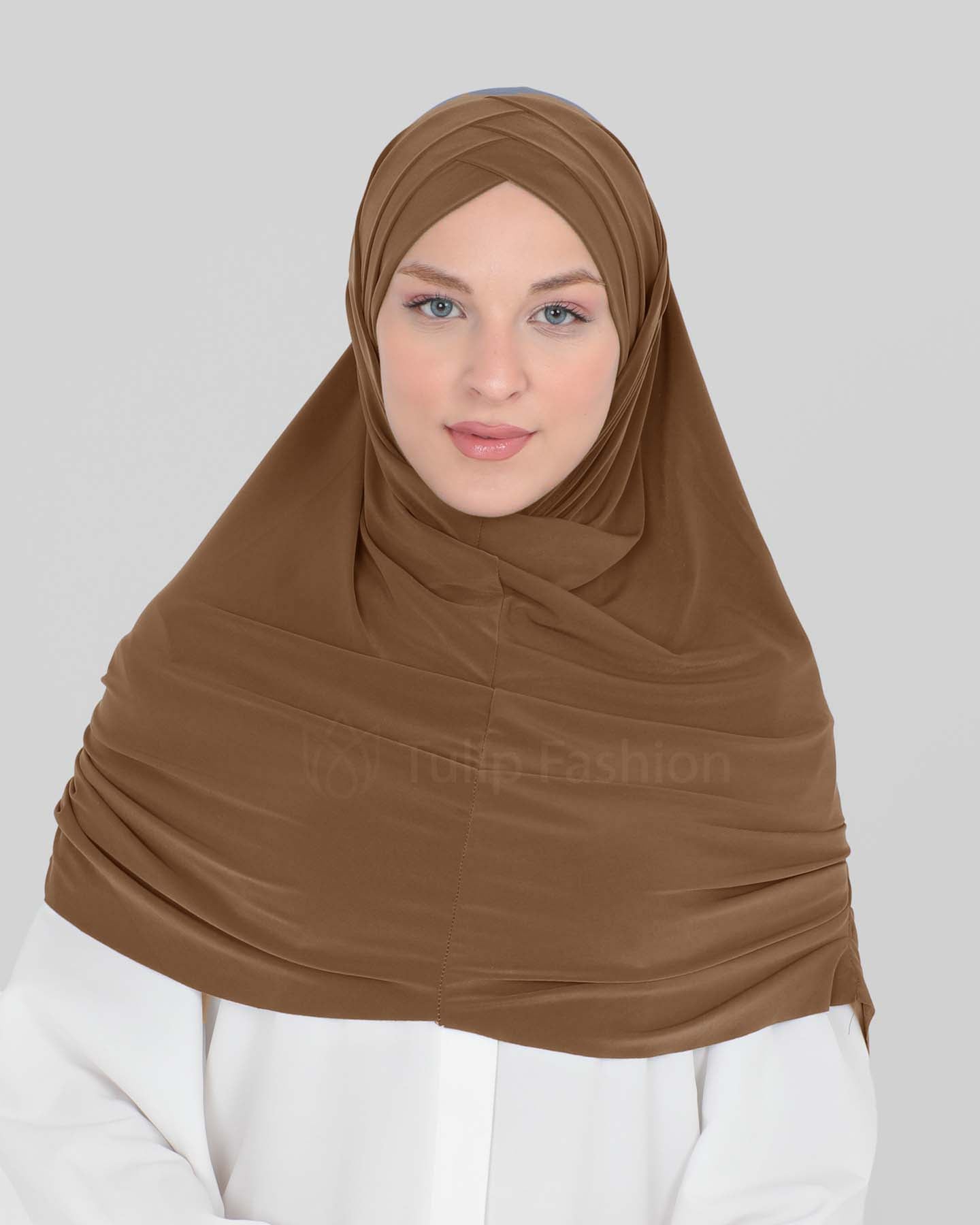 Hijab - Al Amira cross with cap - Caramel Brown