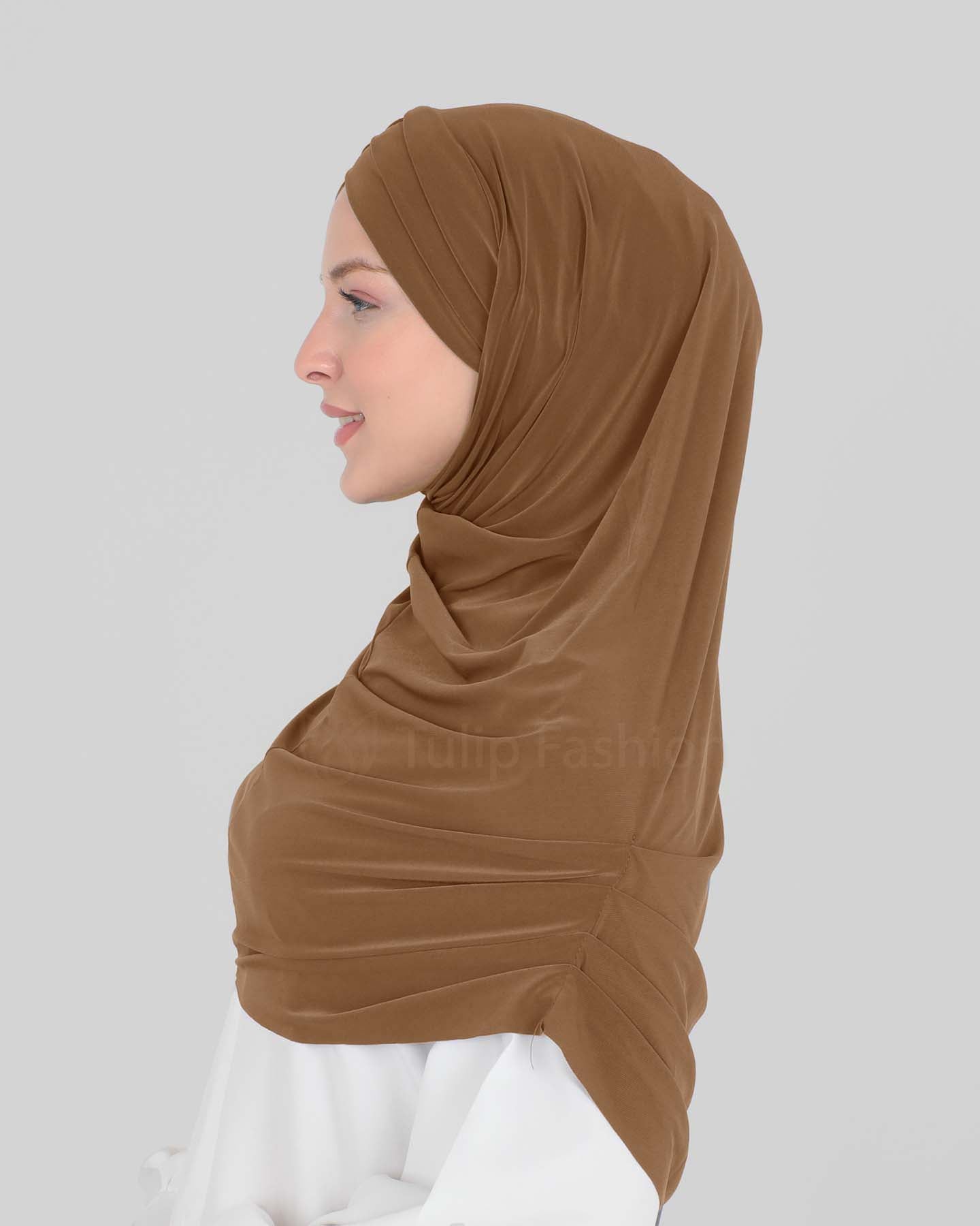 Hijab - Al Amira cross with cap - Caramel Brown