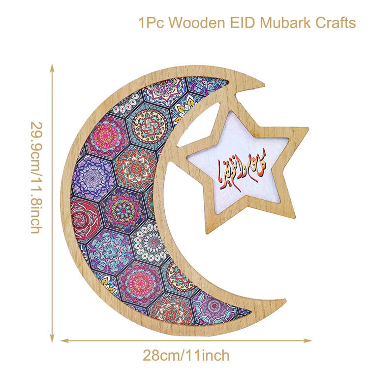 Ramadan Decoration - Tray - Wooden Hilal