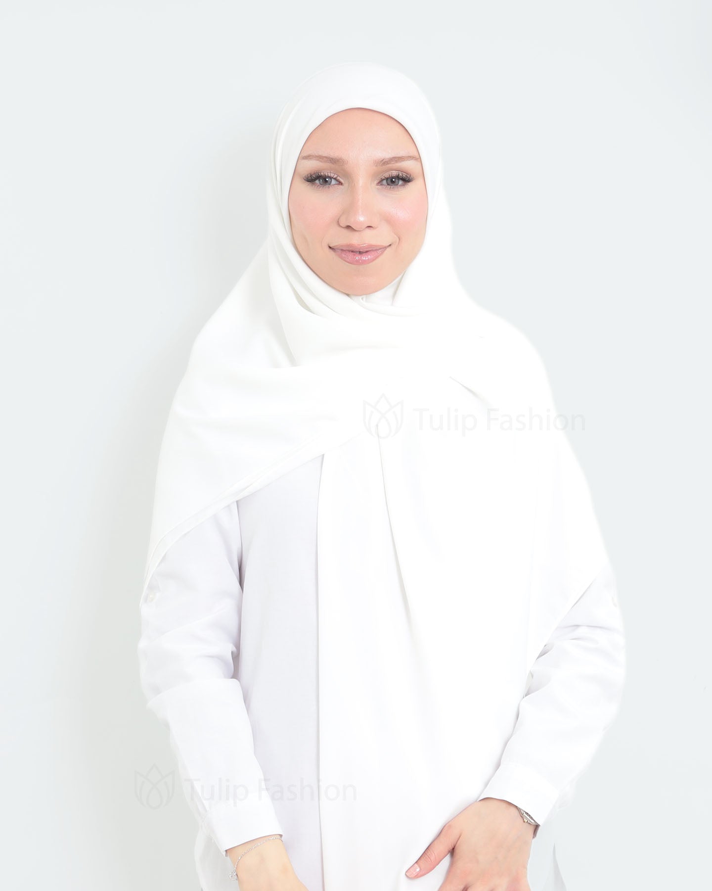 Hijab - Maxi Square Medina Chiffon - White