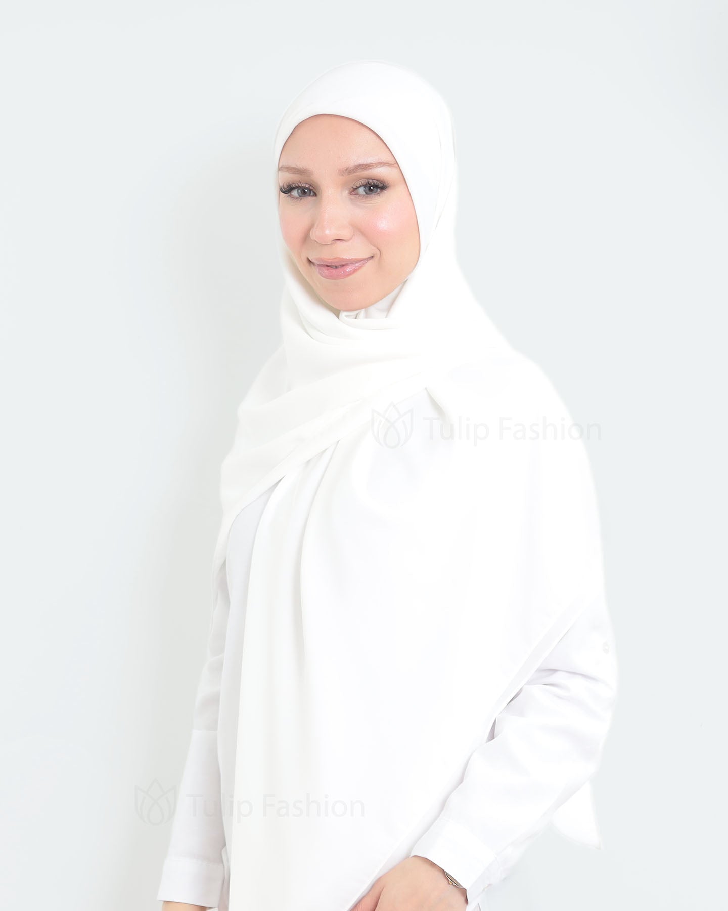 Hijab - Maxi Square Medina Chiffon - White