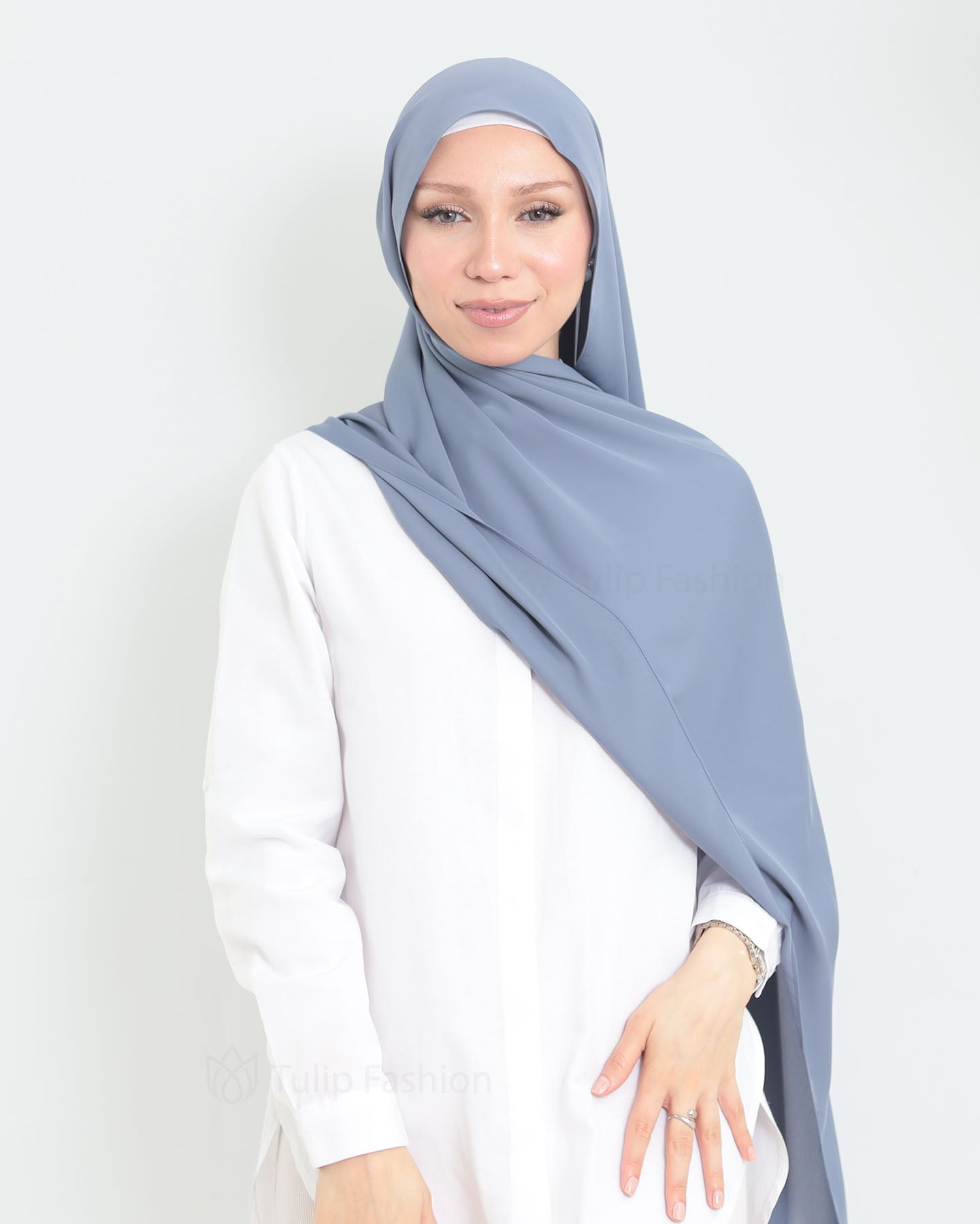 Hijab - Medina Luxury Chiffon - Medium Gray