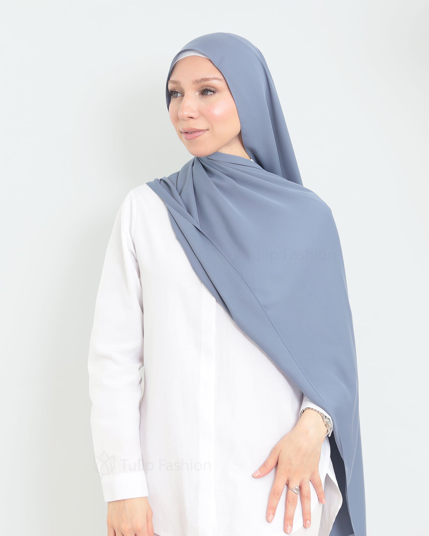Hijab - Medina Luxury Chiffon - Medium Gray