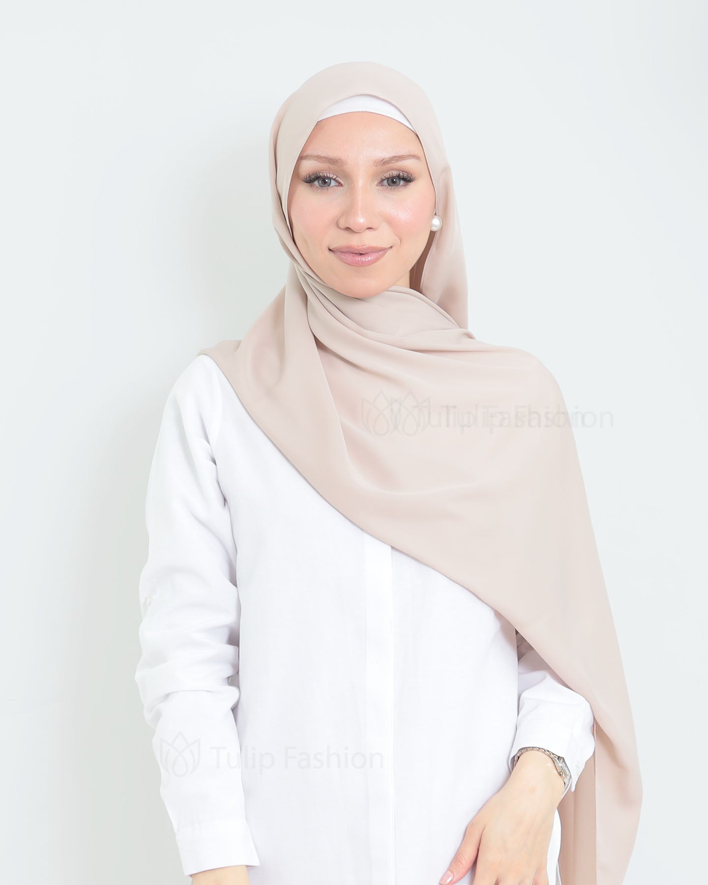 Hijab - Medina Luxury Chiffon - Pearl White
