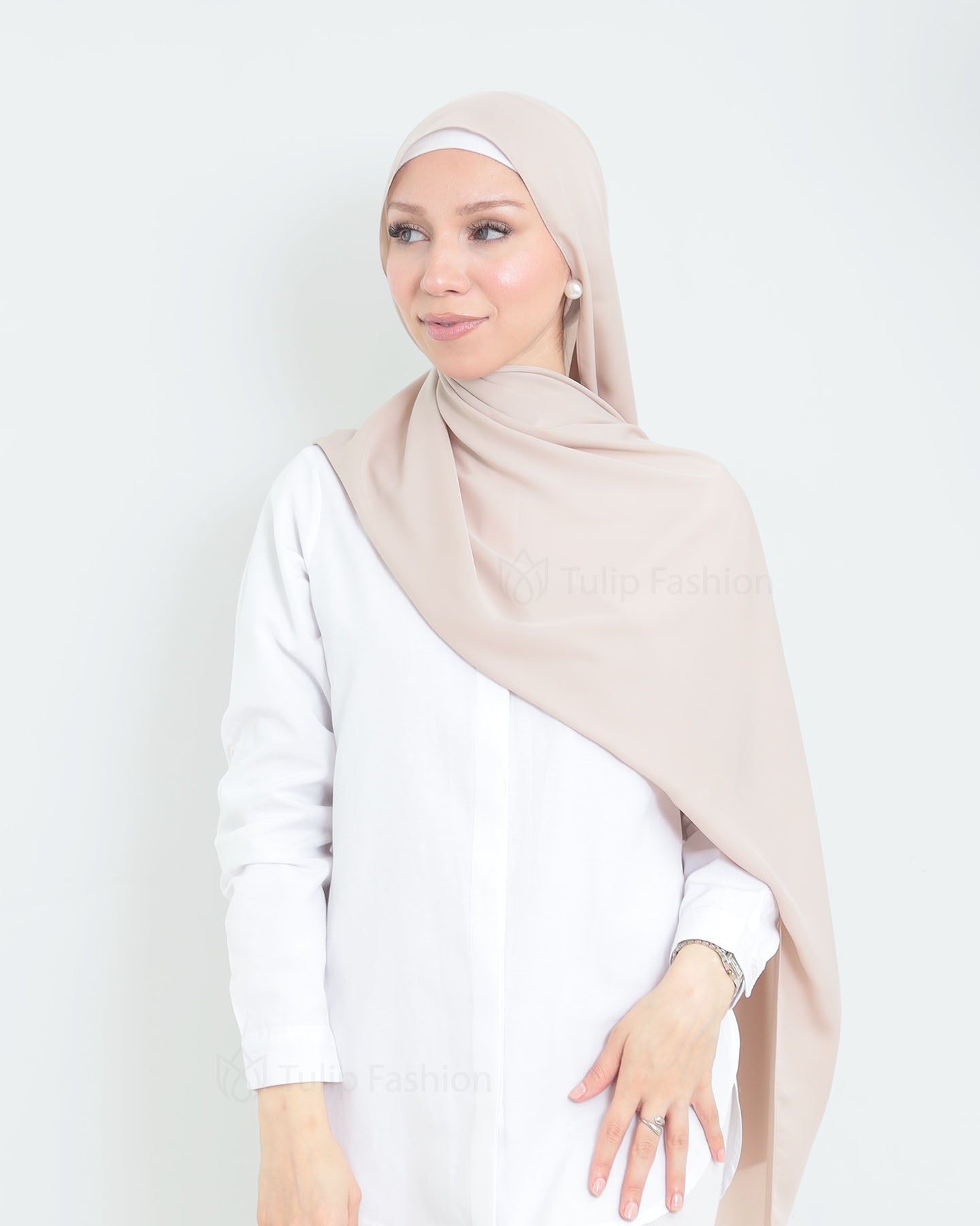 Hijab - Medina Luxury Chiffon - Pearl White