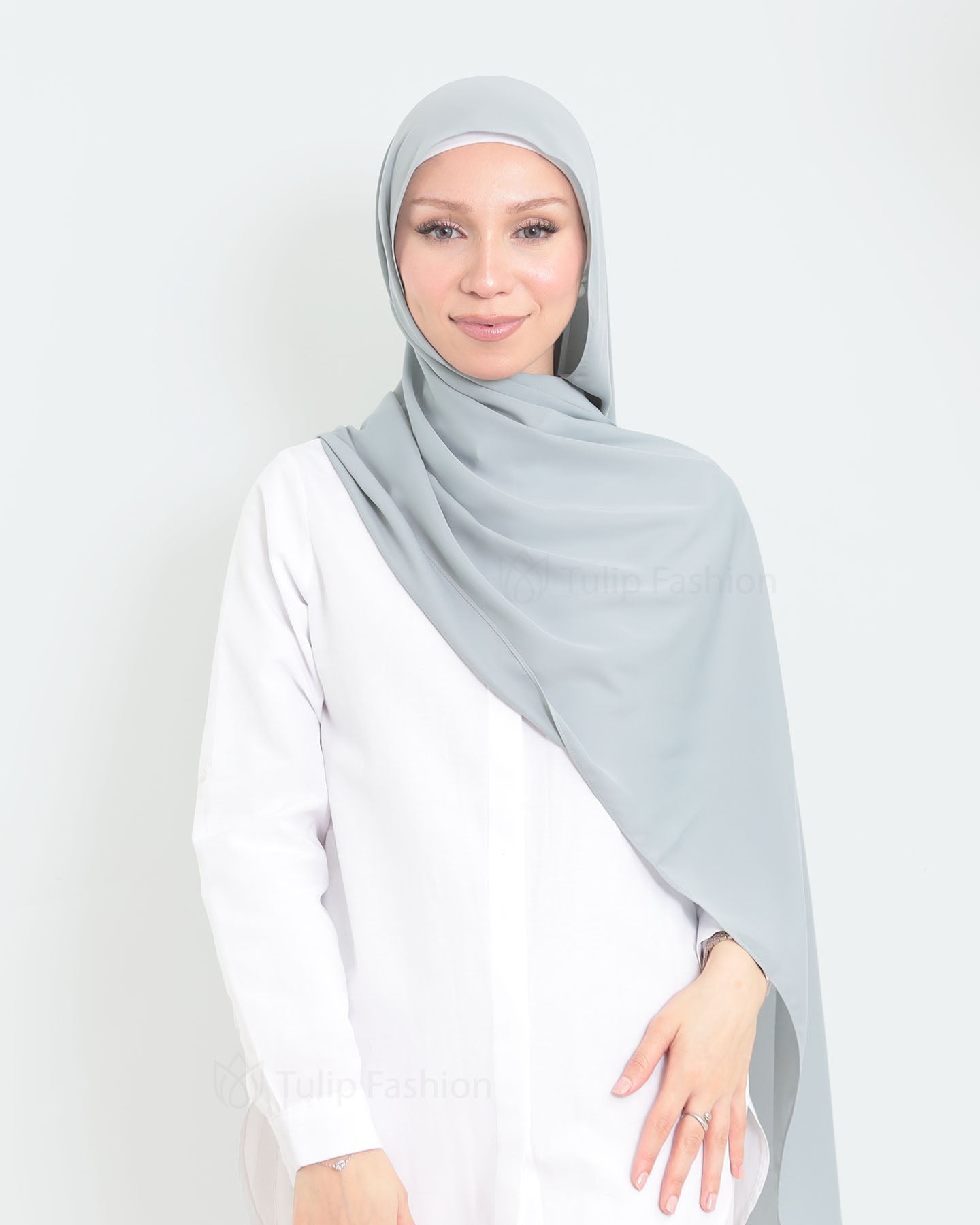 Hijab - Medina Luxury Chiffon - Light Gray