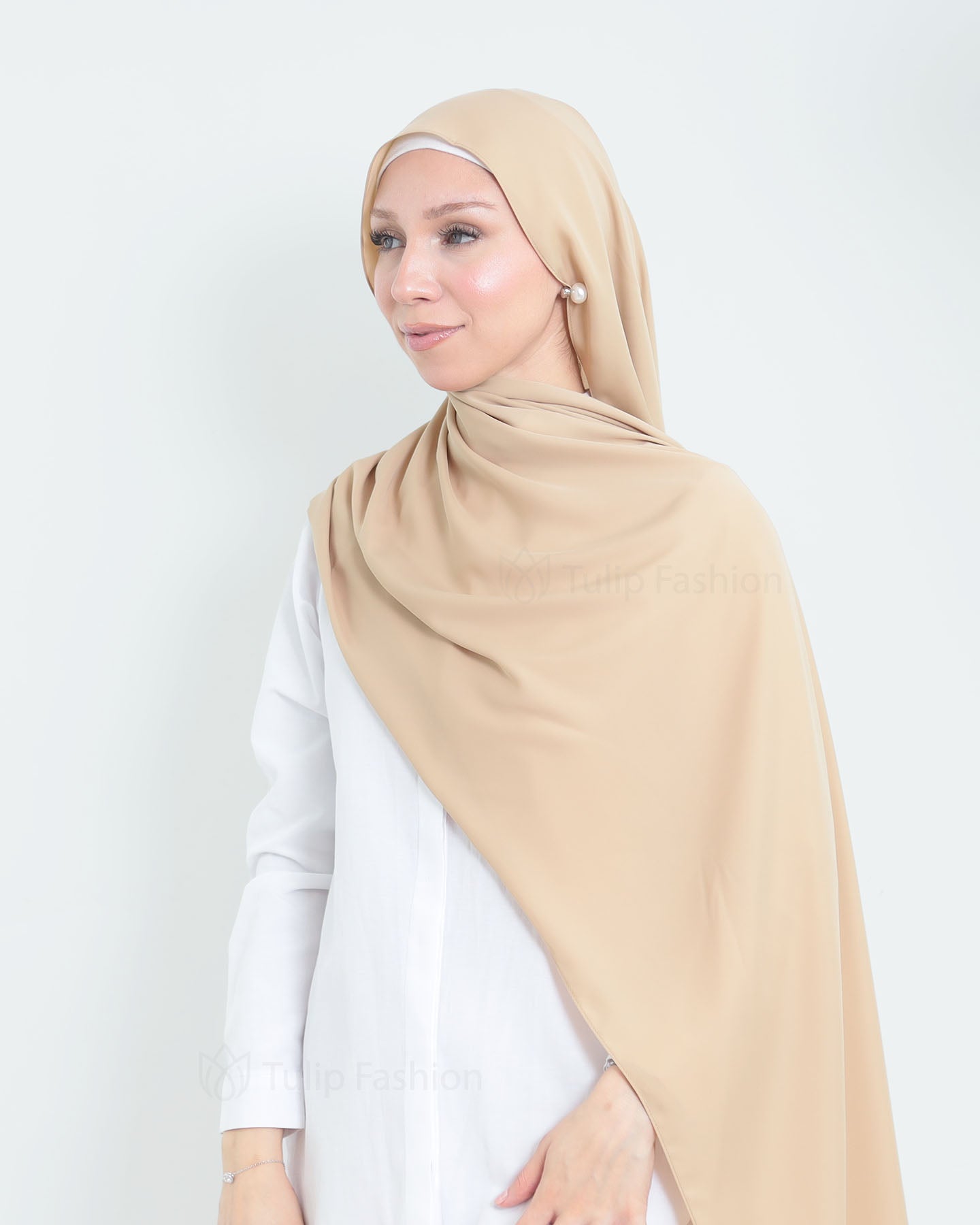 Hijab - Medina Luxury Chiffon - Nude Beige