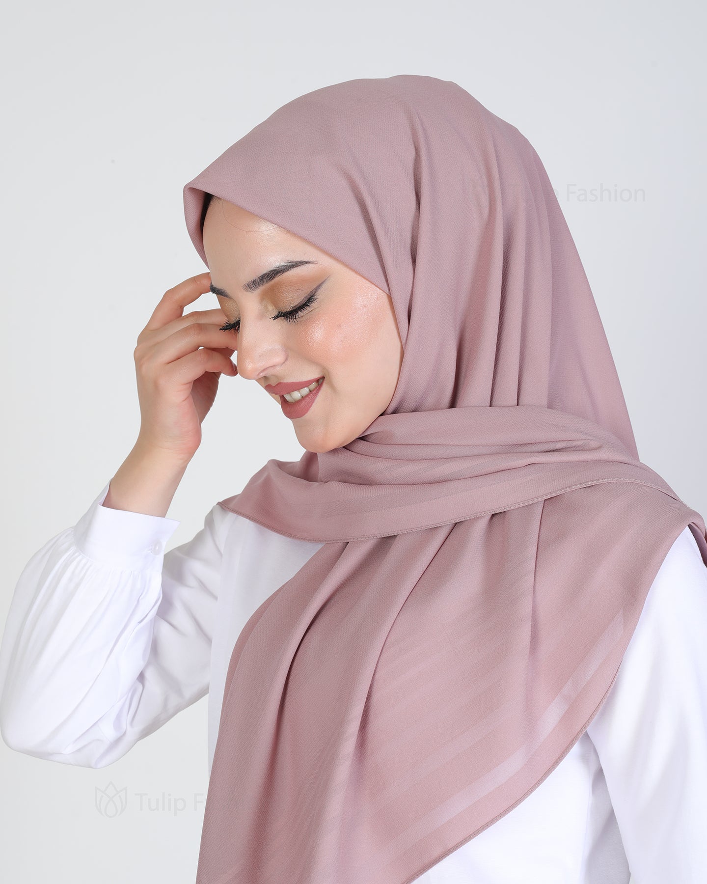 Hijab - chiffon stripes 120 cm - Mauve