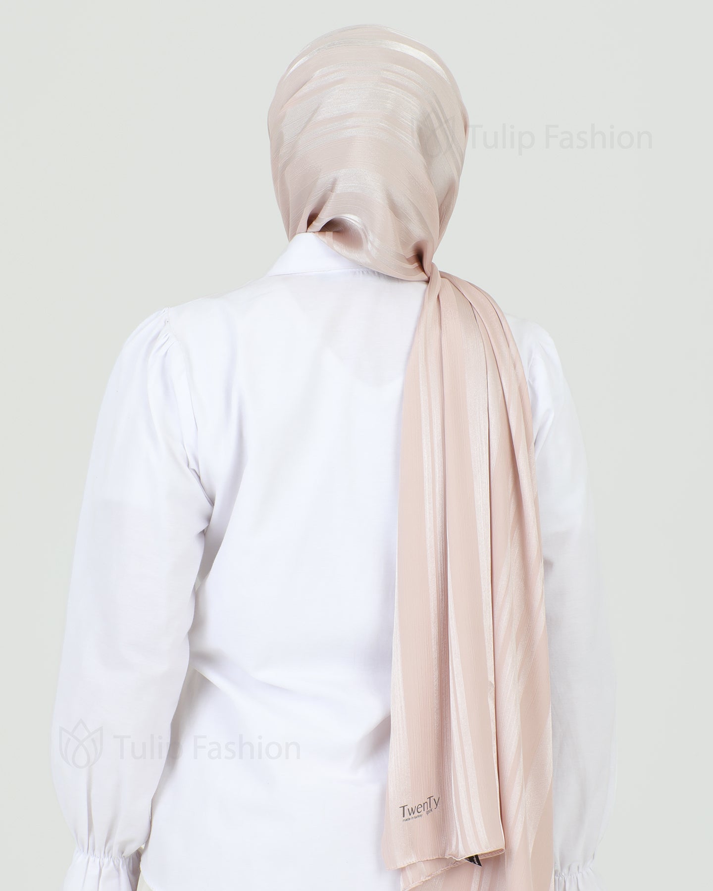 Hijab - Satin Stripes - Powder Pink
