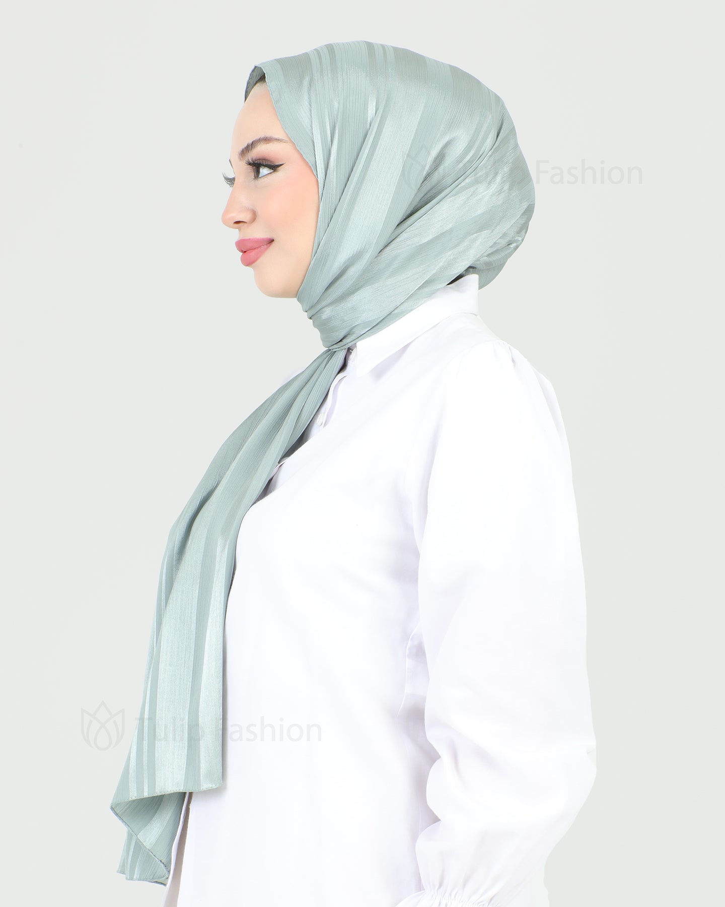 Hijab - Satin Stripes - Green