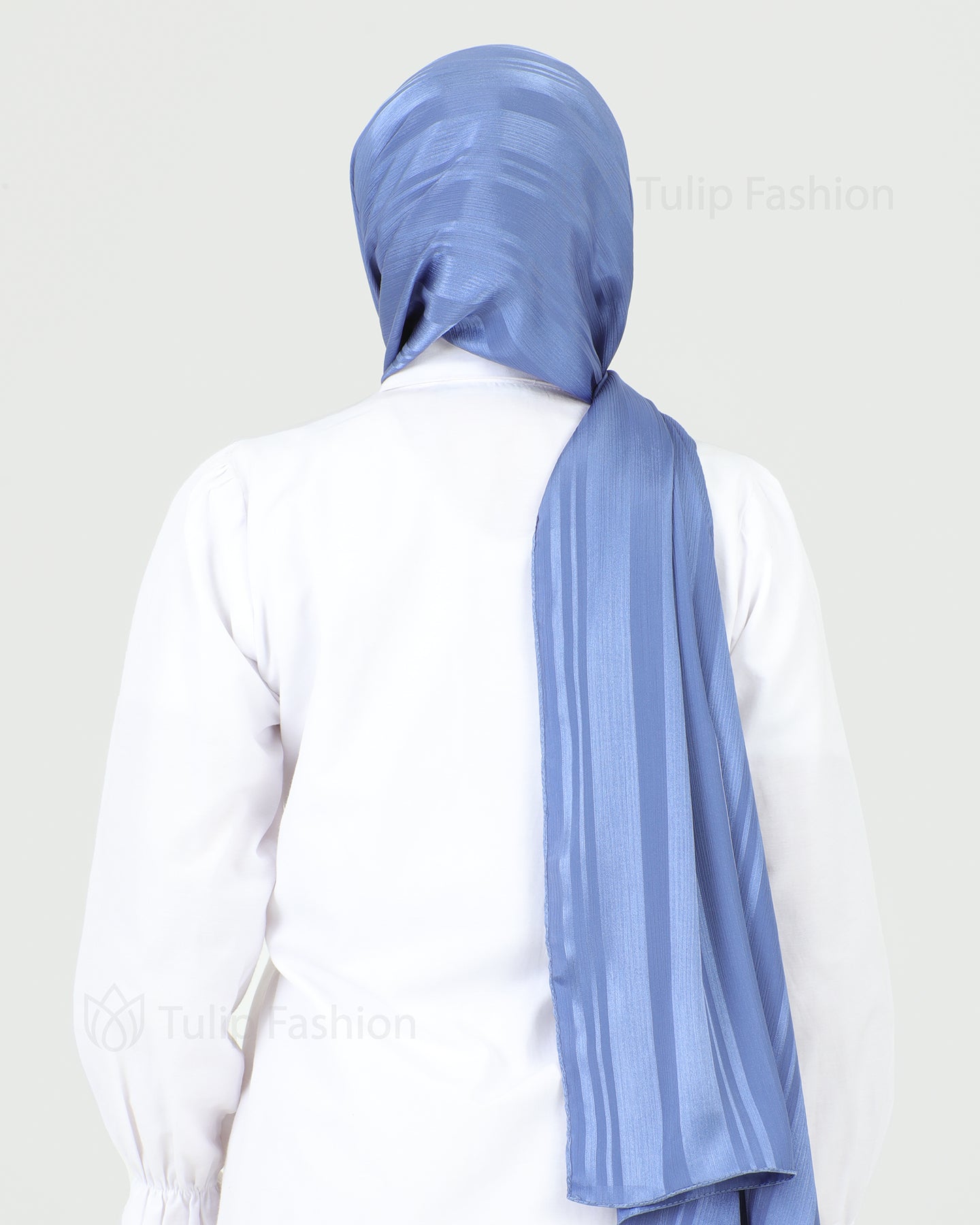 Hijab - Satin Stripes - Royal Blue