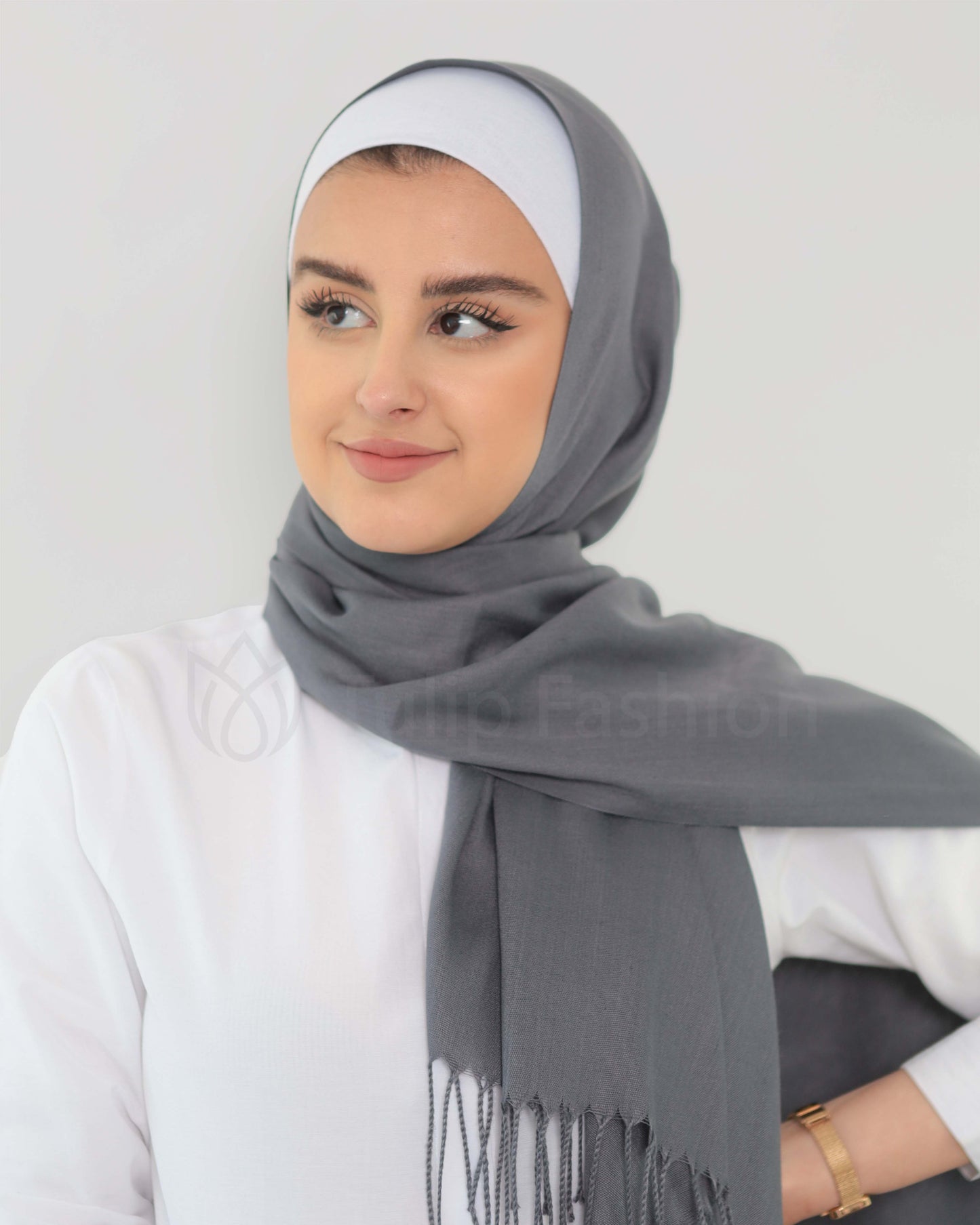Hijab - Pashmina-Dark Grey