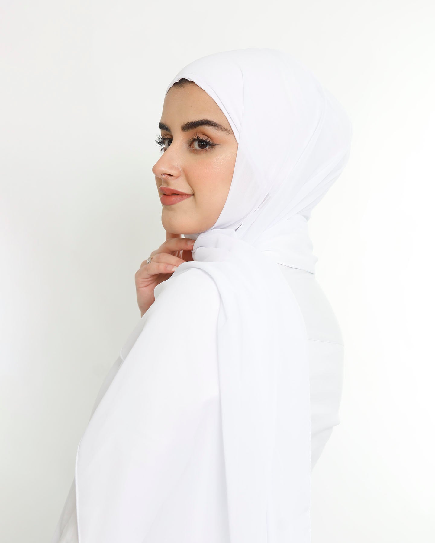 Hijab - Instant Chiffon With Cap - White