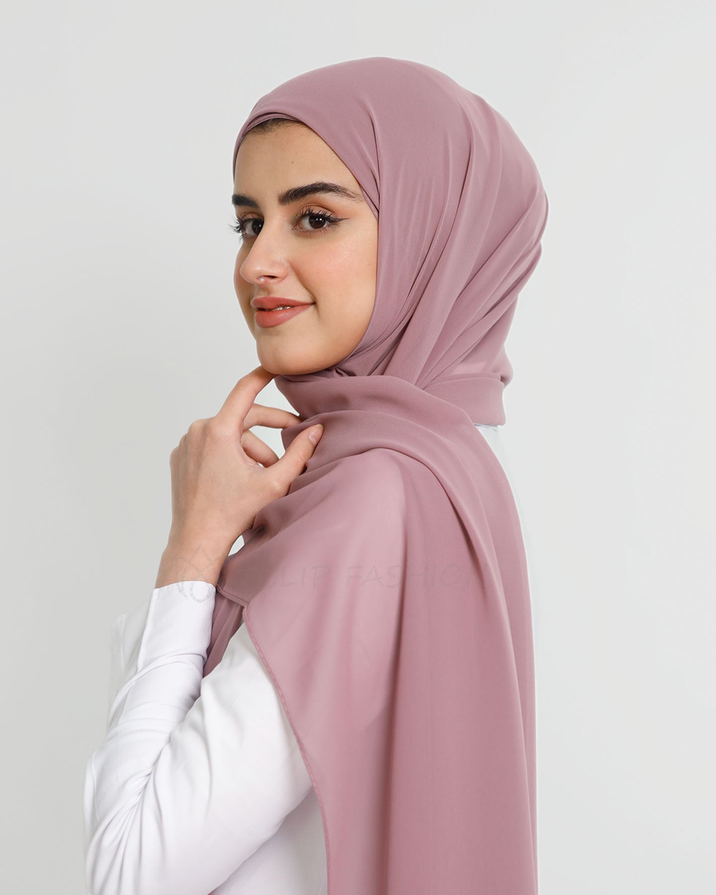 Hijab - Instant Chiffon With Cap - Mauve