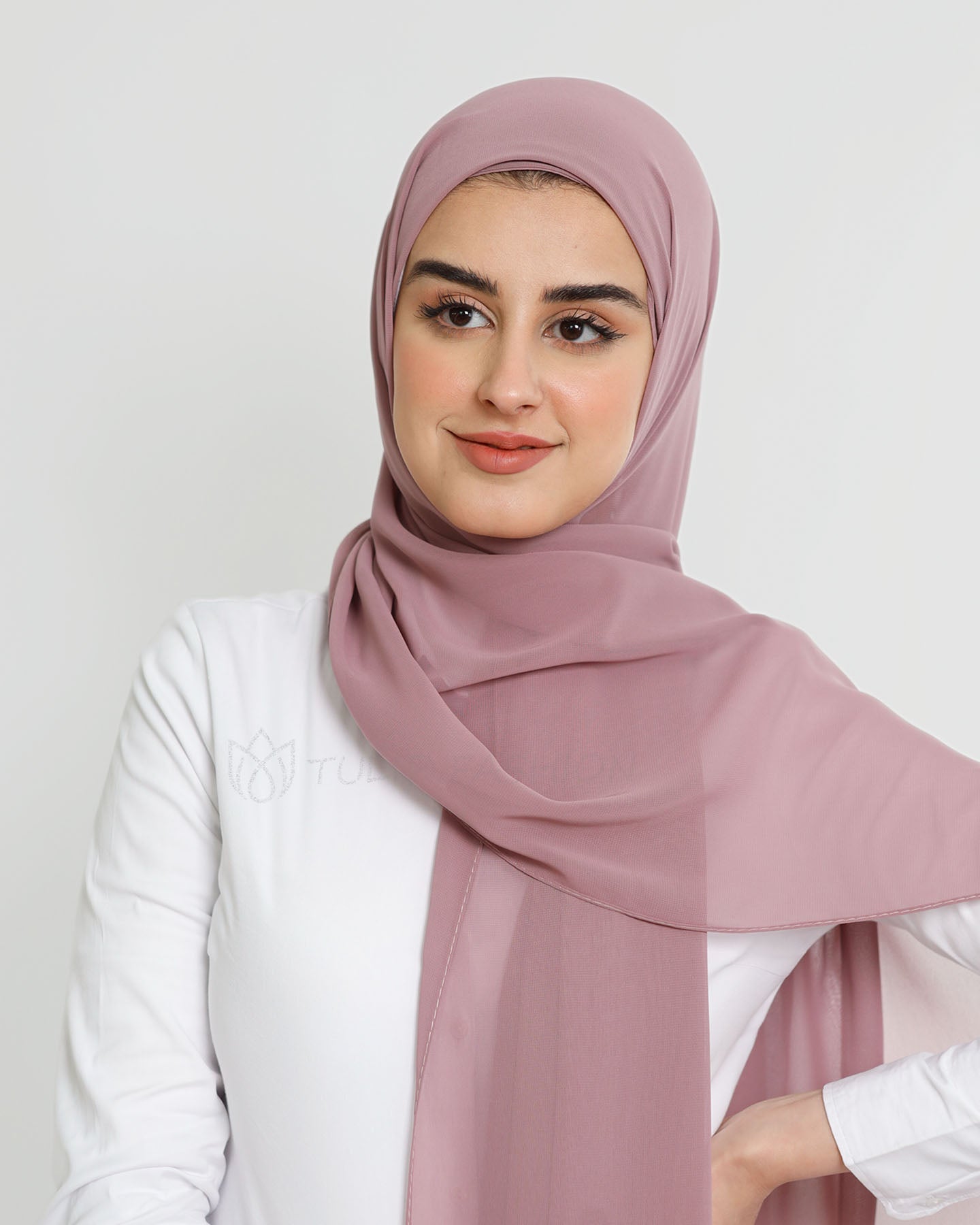 Hijab - Instant Chiffon With Cap - Mauve