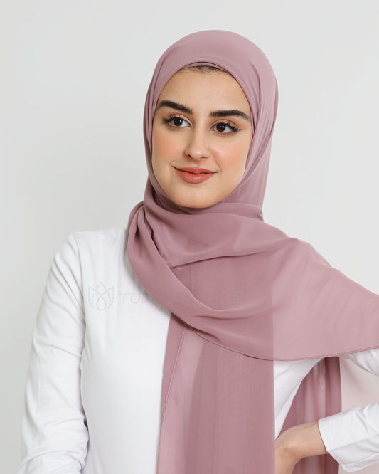 Hijab - Instant Chiffon With Cap - Mauve