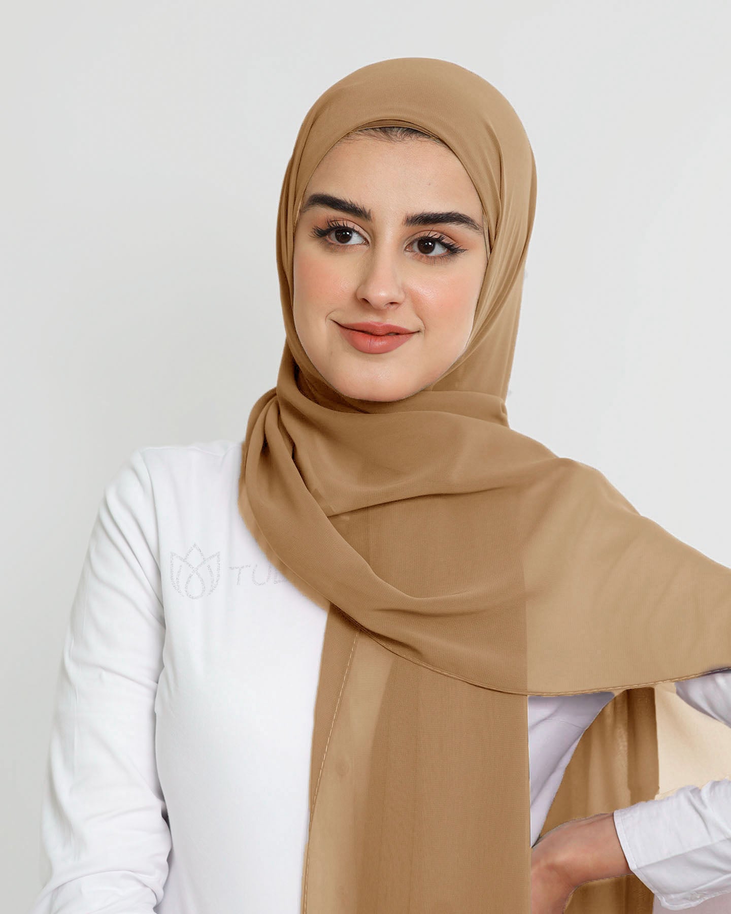 Hijab - Instant Chiffon With Cap - Cacao Brown