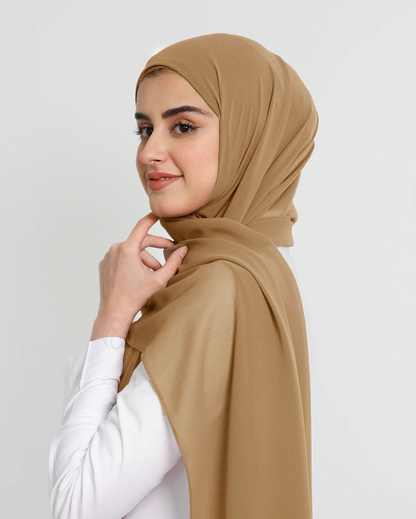 Hijab - Instant Chiffon With Cap - Cacao Brown