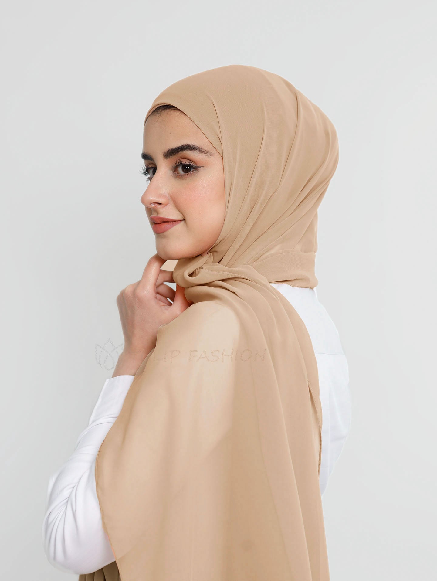 Hijab - Instant Chiffon With Cap - Caramel Brown