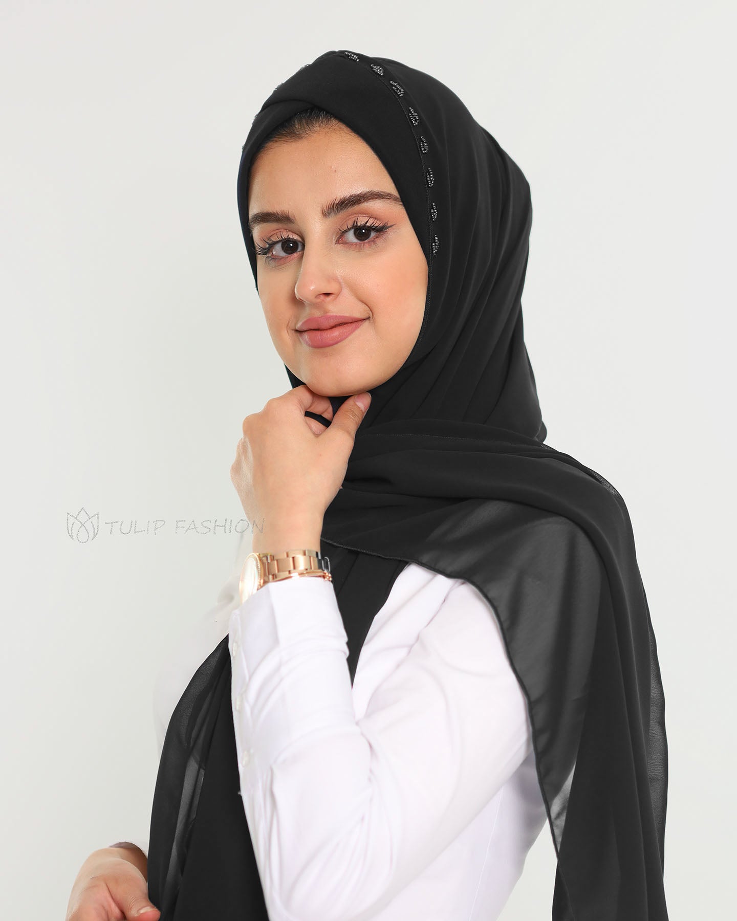 Hijab - Instant Chiffon Lamar - Black