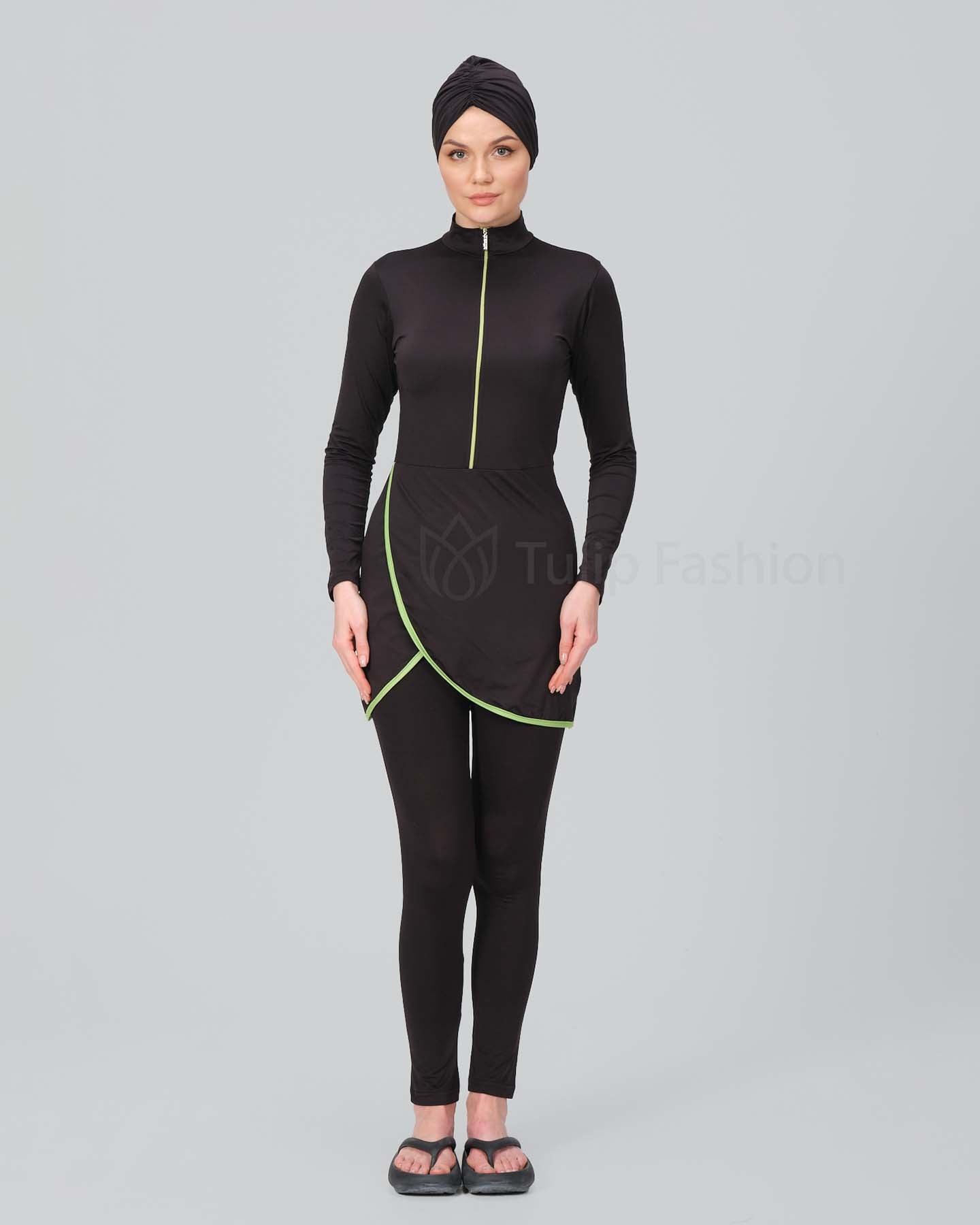 Muslim Swimsuit with hijab - Kemena - Black