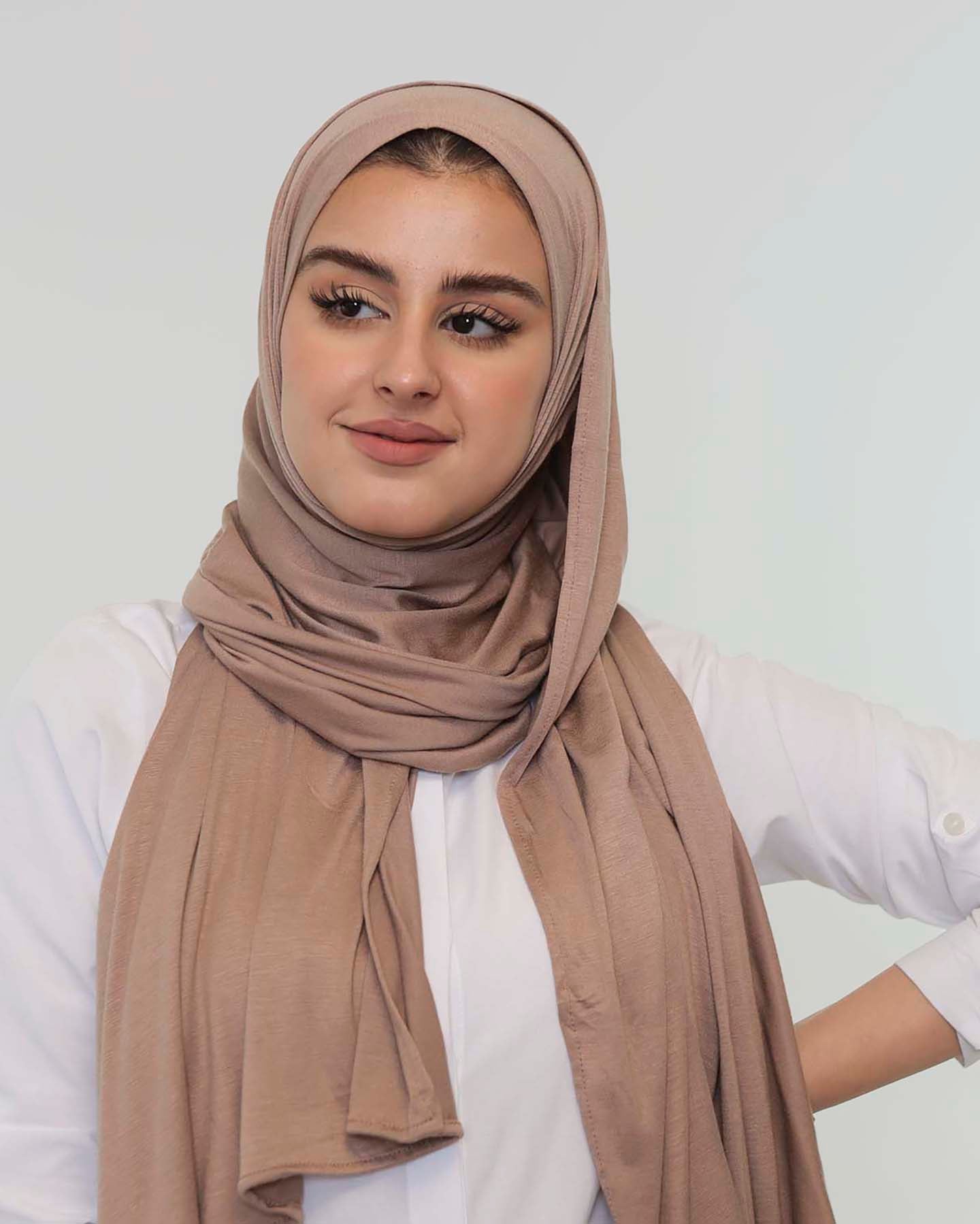 Premium Jersey Hijab - Hazel Brown