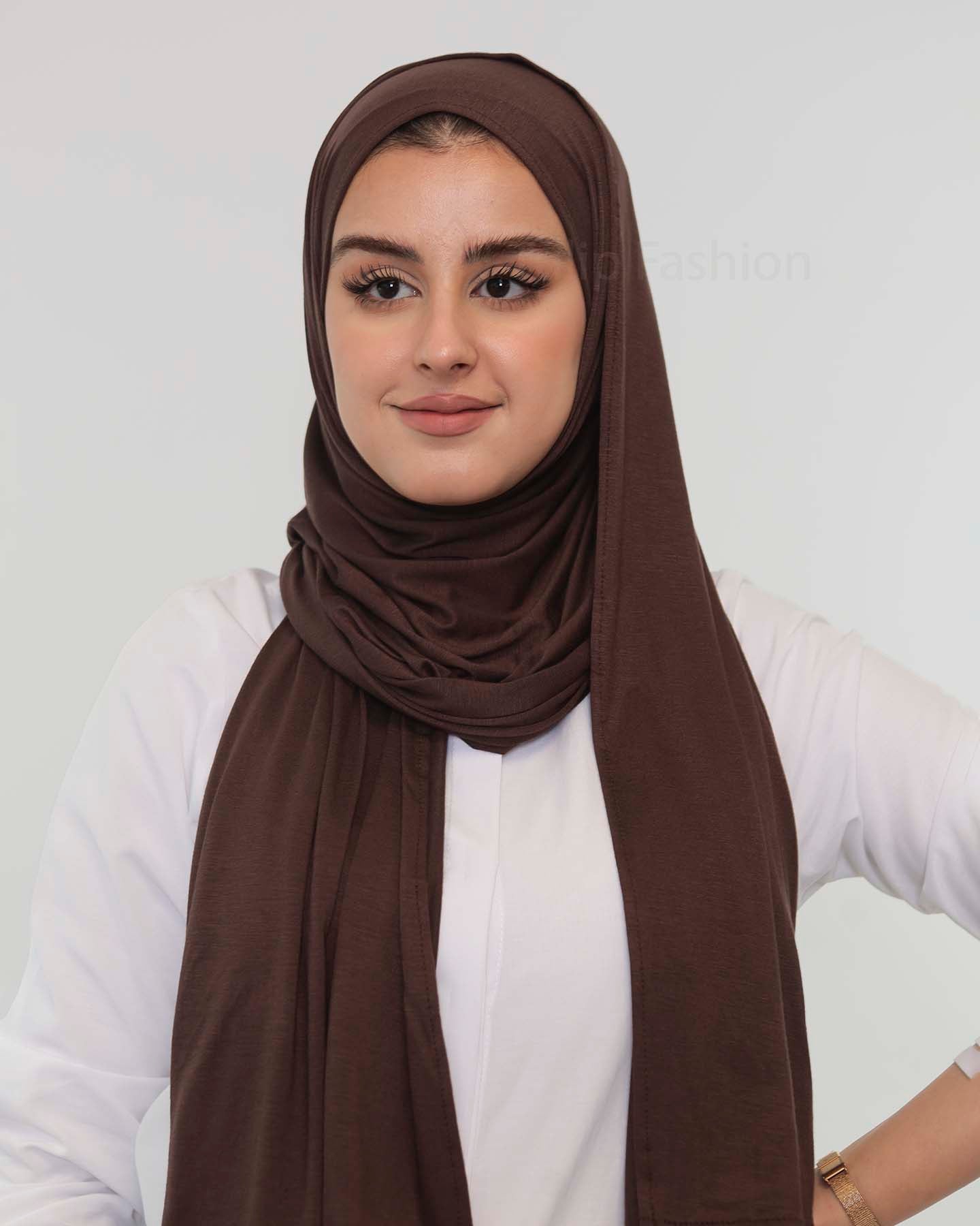Premium Jersey Hijab - Dark Brown