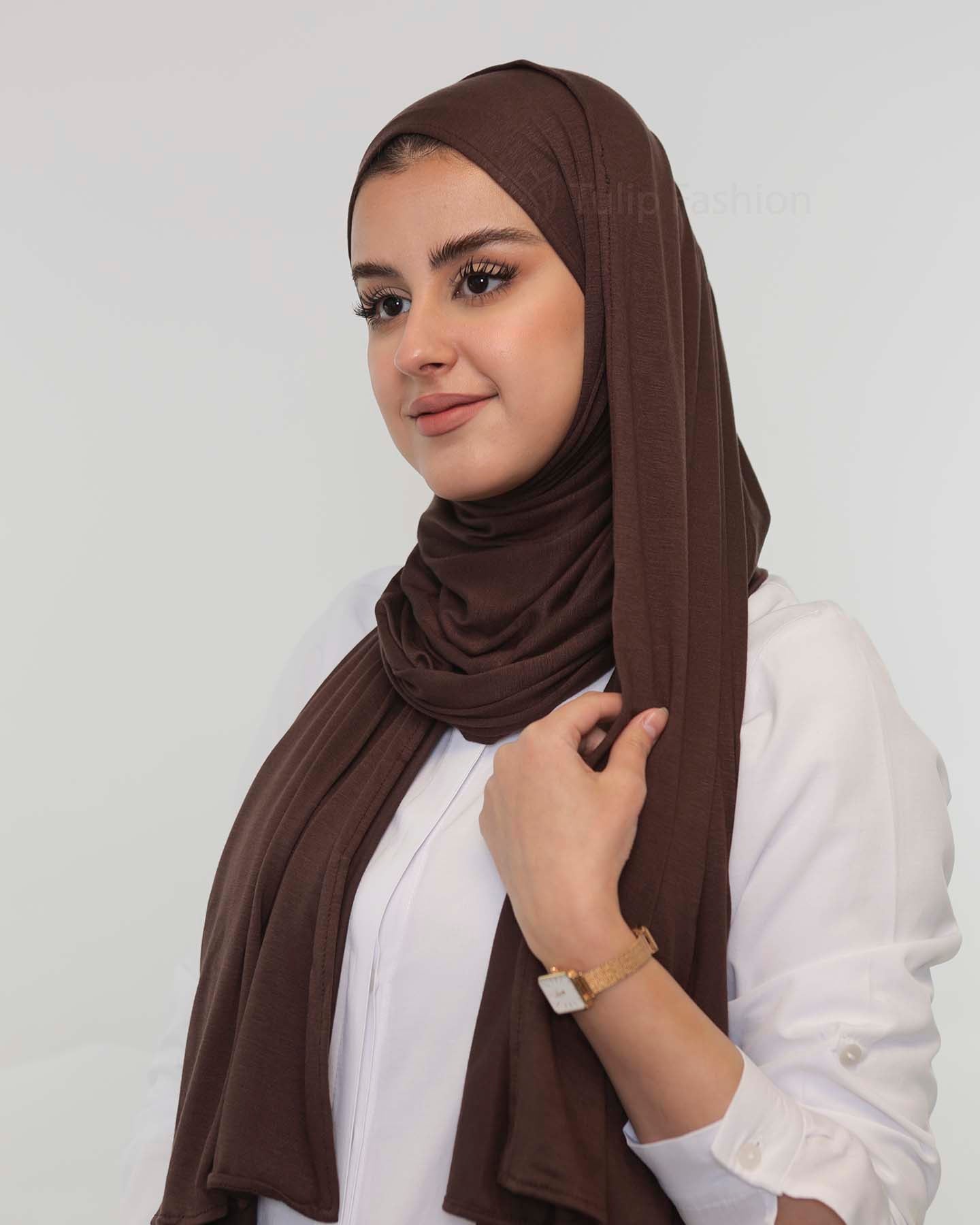 Premium Jersey Hijab - Dark Brown