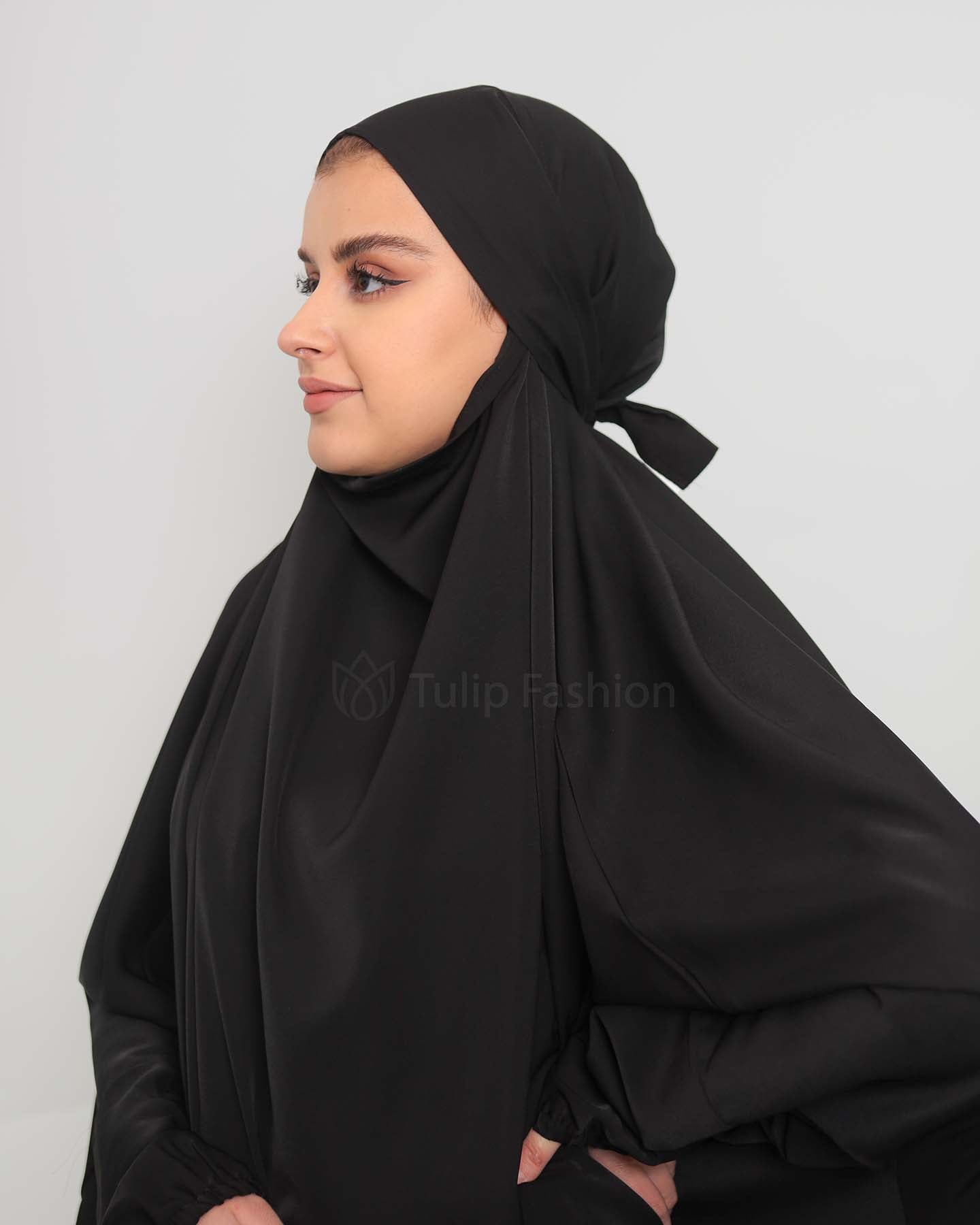 Two piece Pants Jilbab Abaya - Black